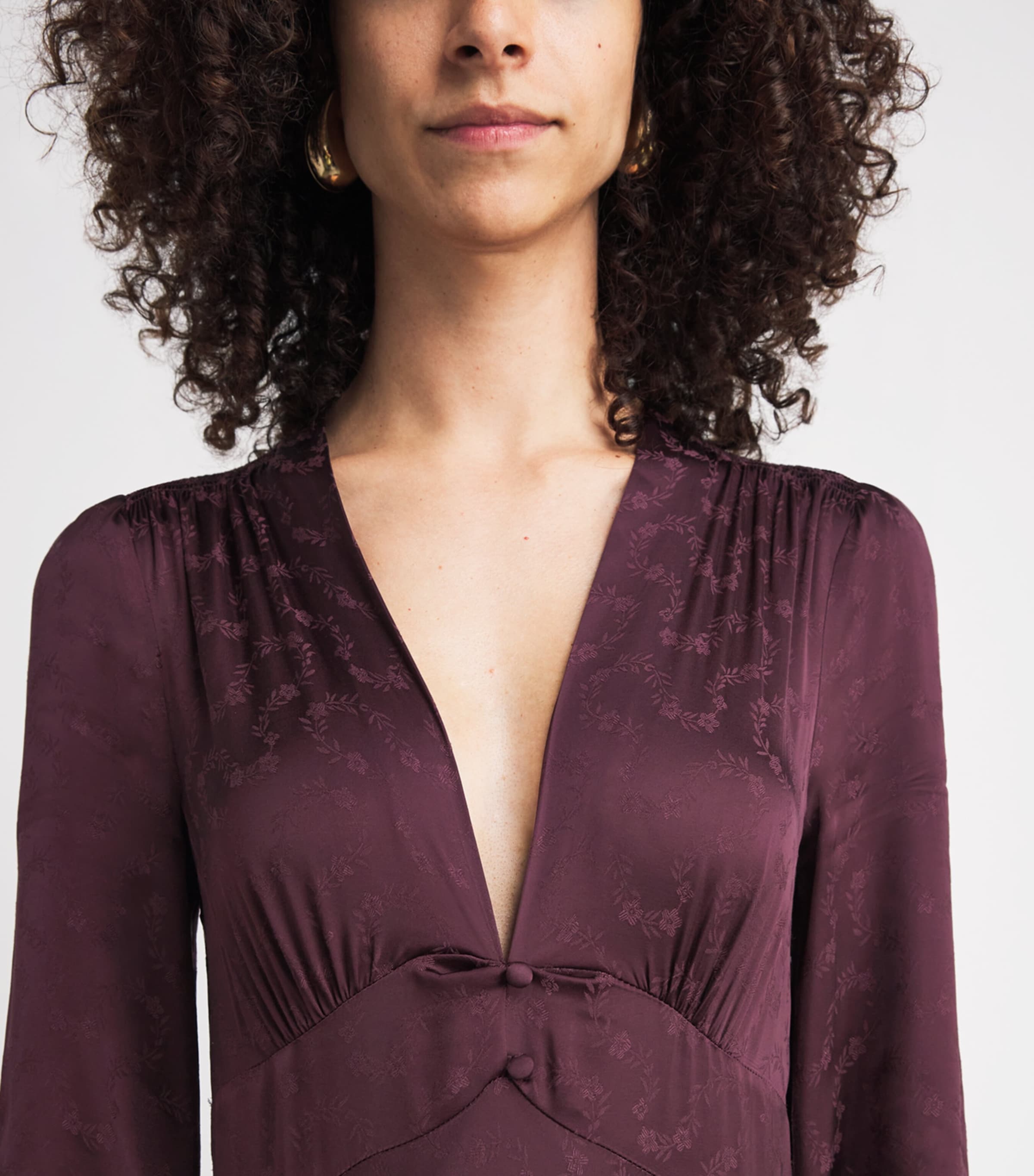 Rixo Womens Jacquard Emory Maxi Dress Wine Image 3