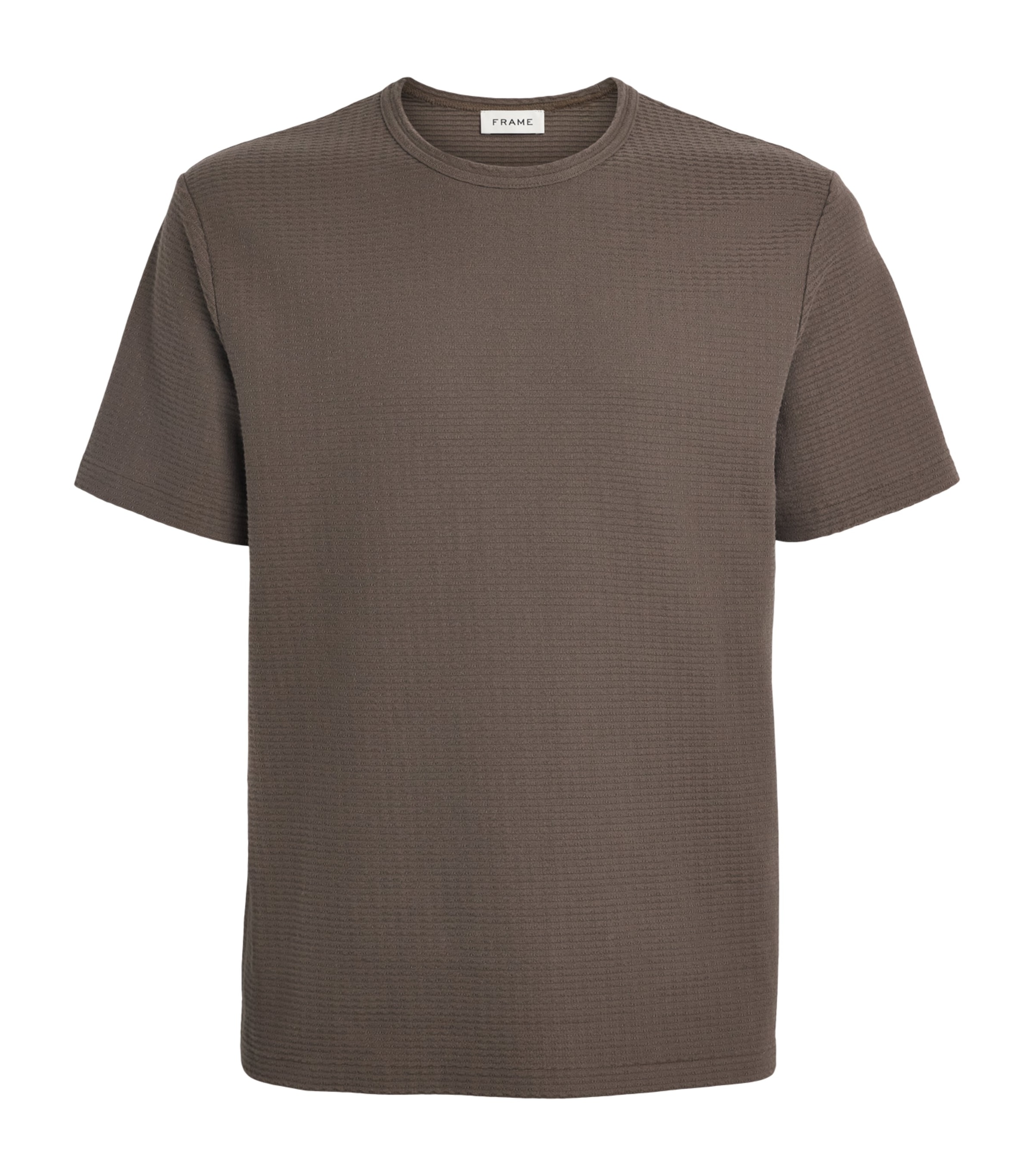 FRAME Mens Cotton Jacquard T-Shirt Soft Taupe Image 1