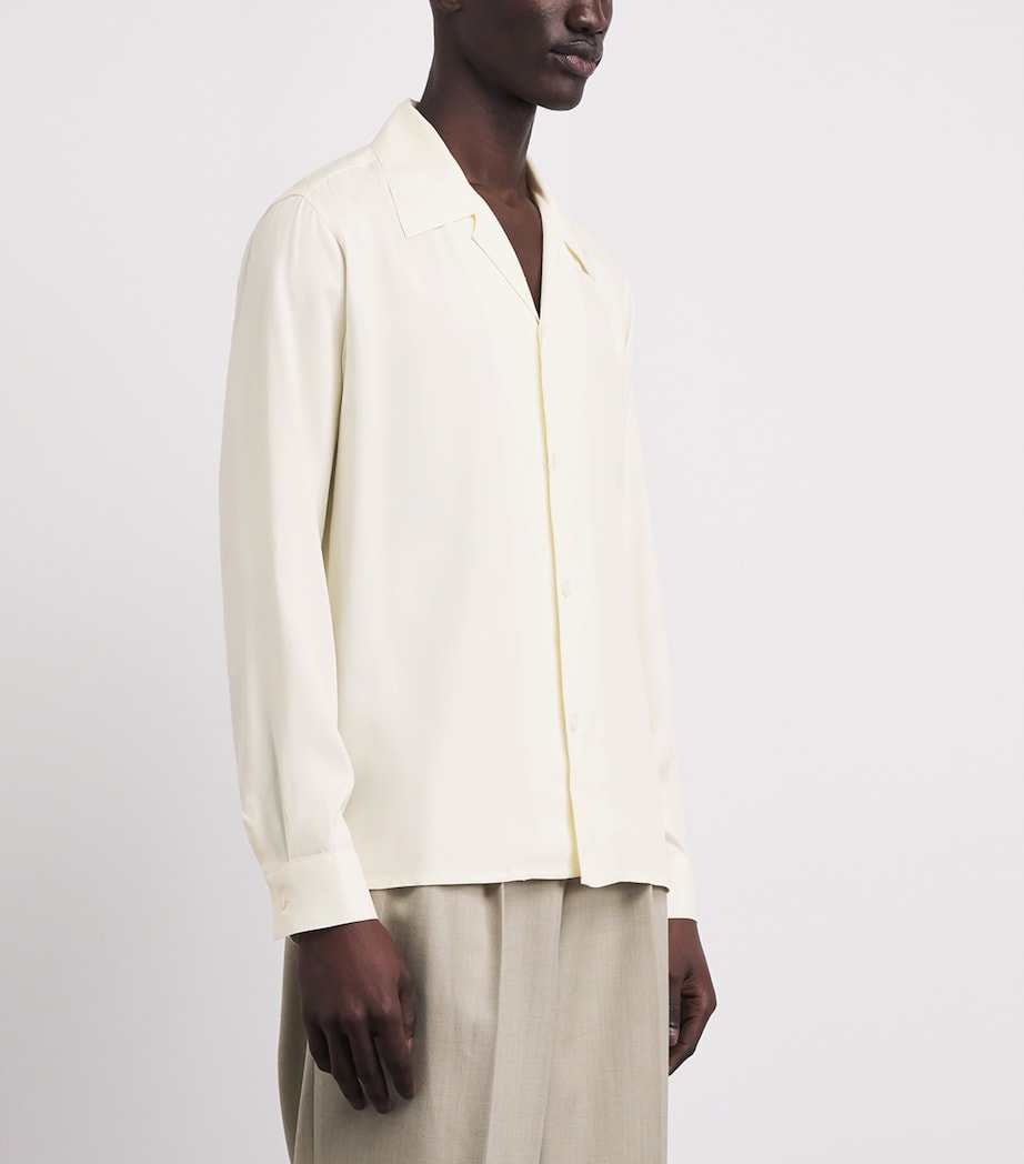 Sandro Paris Mens Notched-Collar Shirt White Image 4