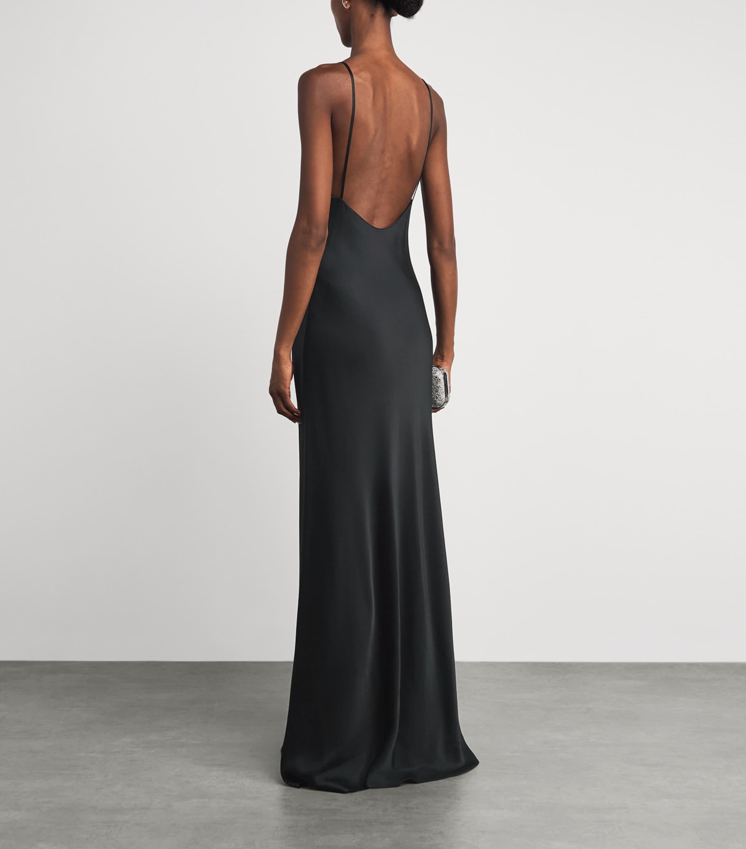 Jenny Packham Womens Tayen Maxi Slip Dress Liquorice Image 4