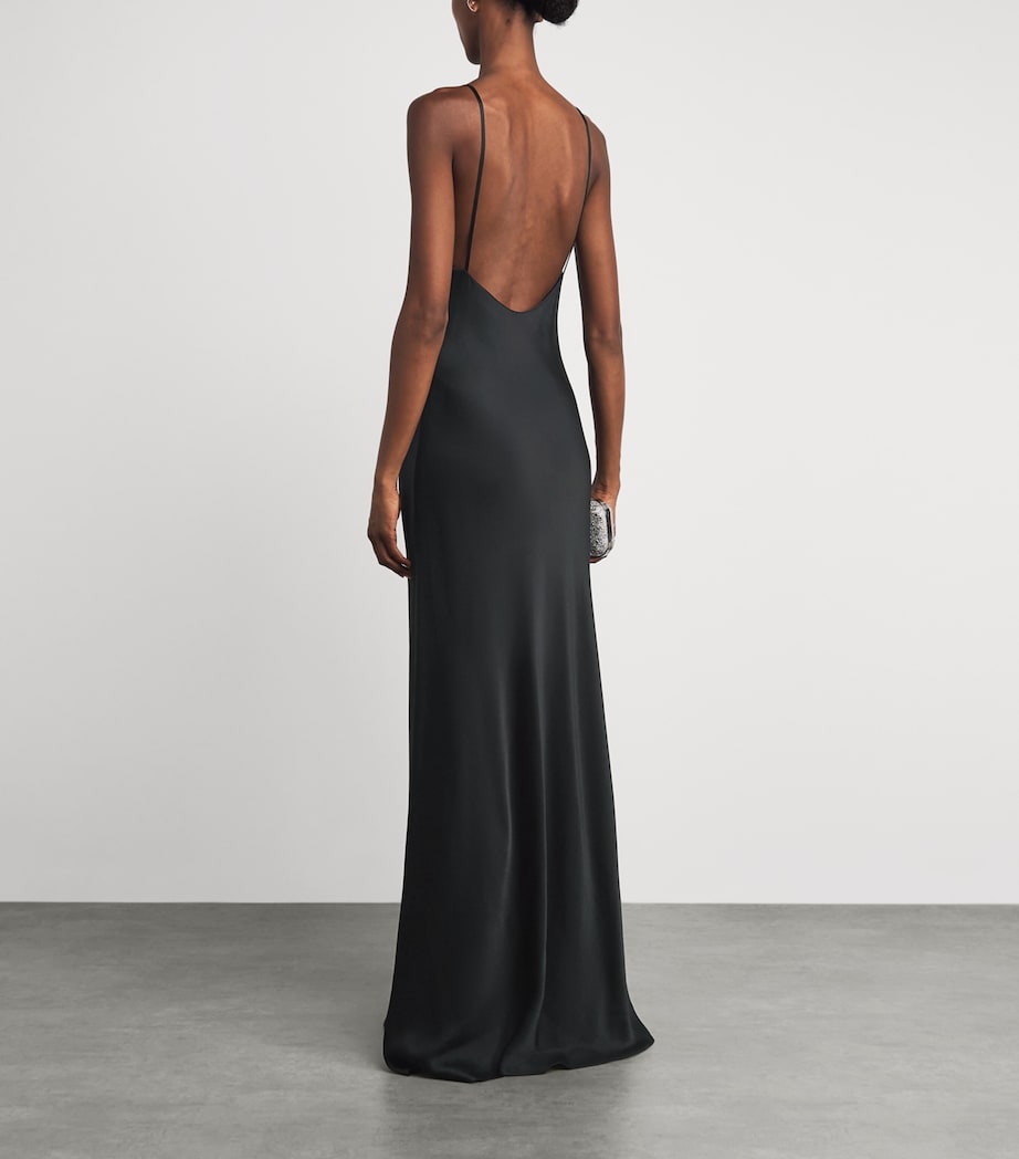 Jenny Packham Womens Tayen Maxi Slip Dress Liquorice Image 4