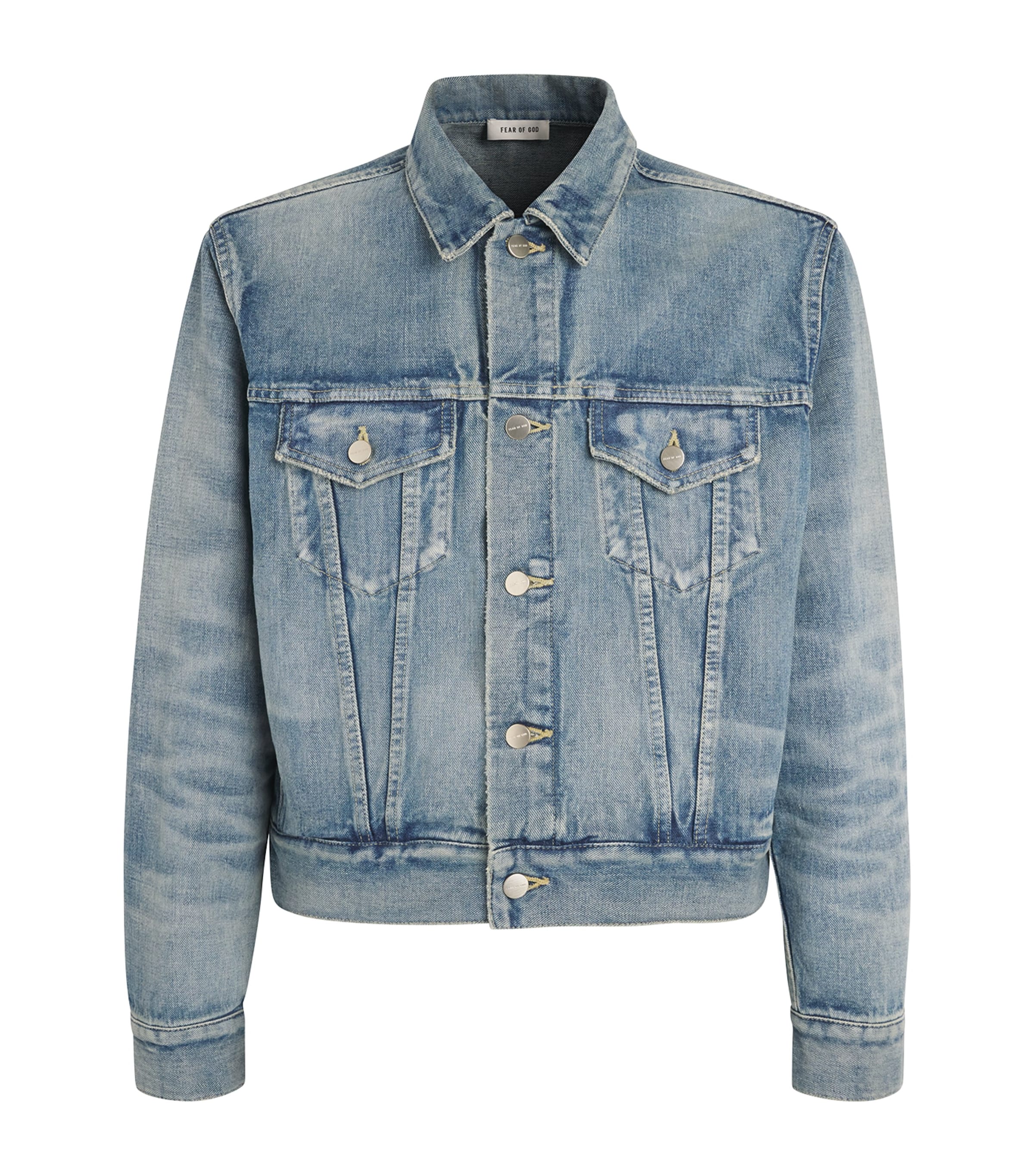 Fear Of God Mens Cropped Denim Jacket Vintage Indigo Image 1
