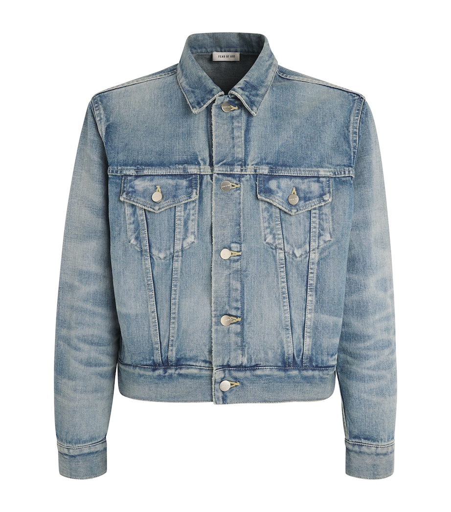 Fear Of God Mens Cropped Denim Jacket Vintage Indigo Image 1