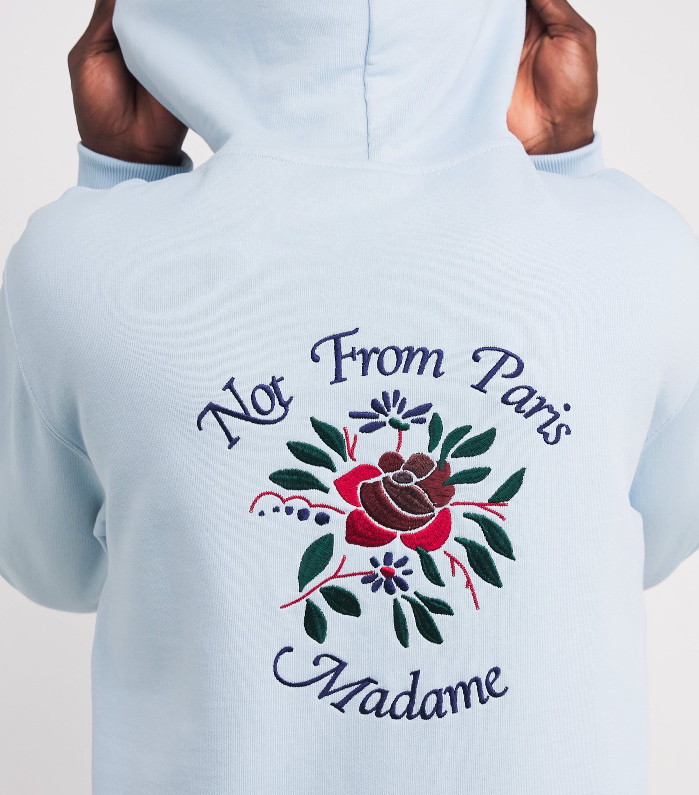 Cotton Rose Slogan Hoodie LIGHT BLUE Image 6