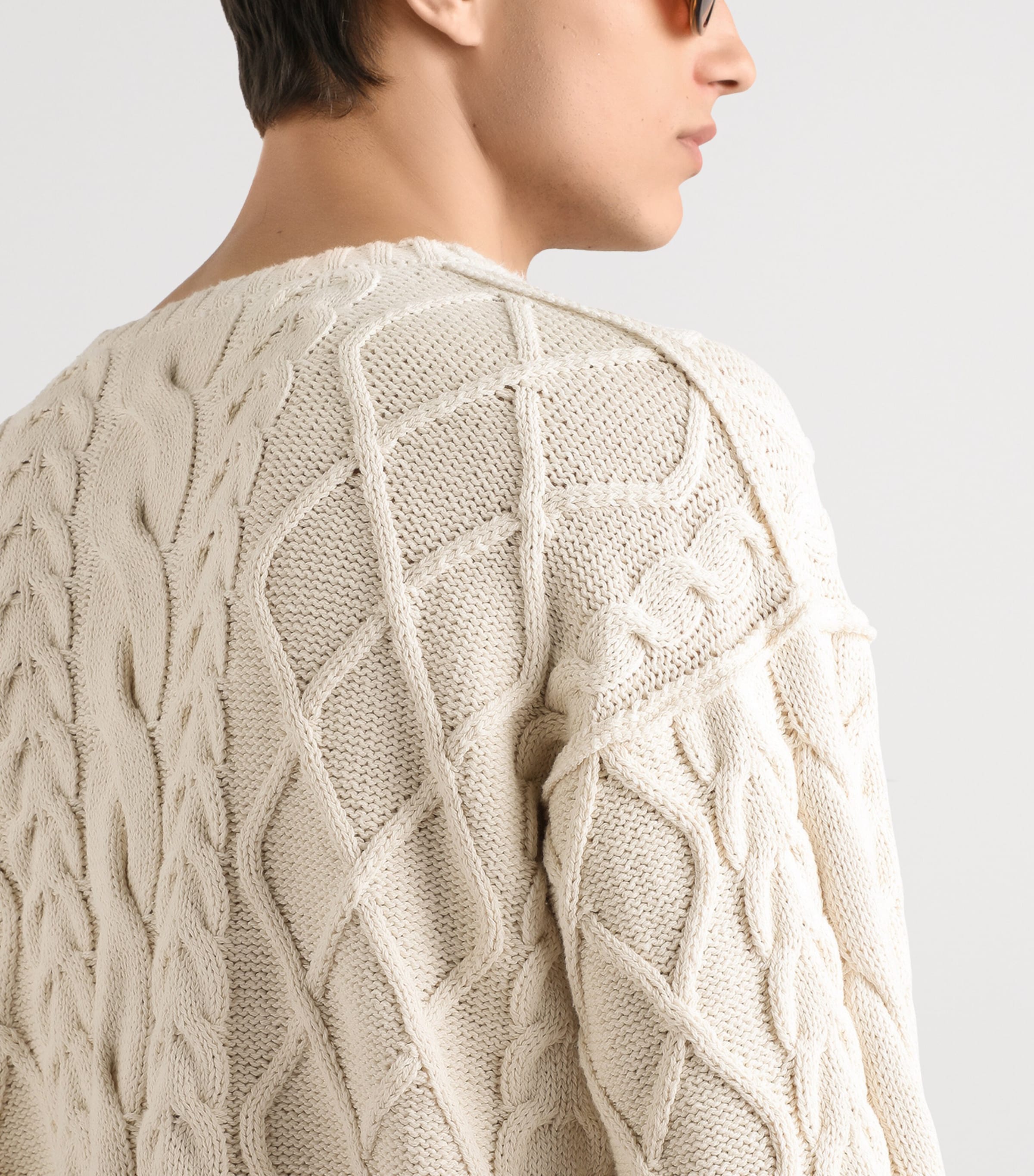 Cotton-Blend Logo Sweater A3791-BEIGE Image 5