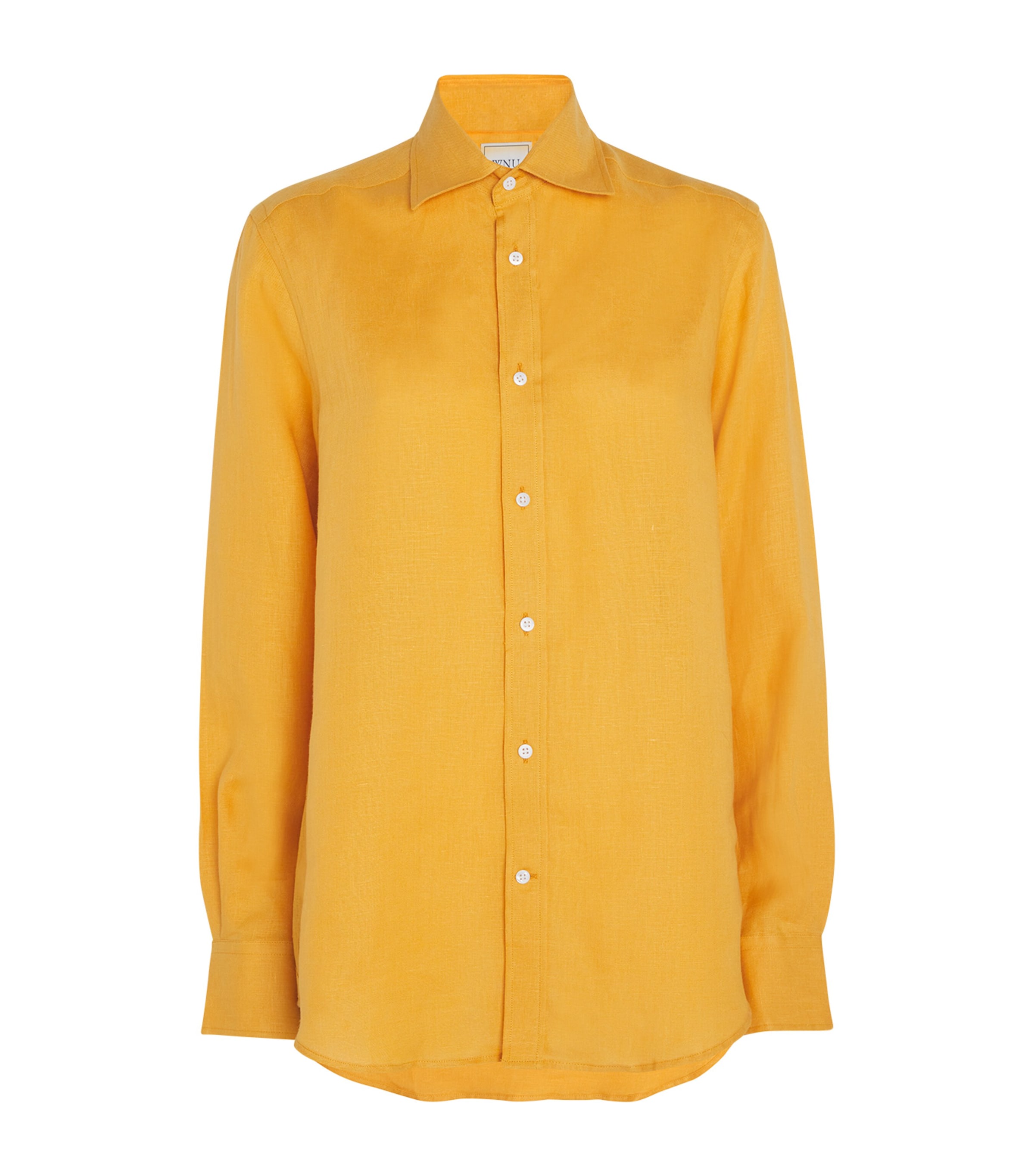 Shop With Nothing Underneath Linen The Boyfriend Shirt In Yellow