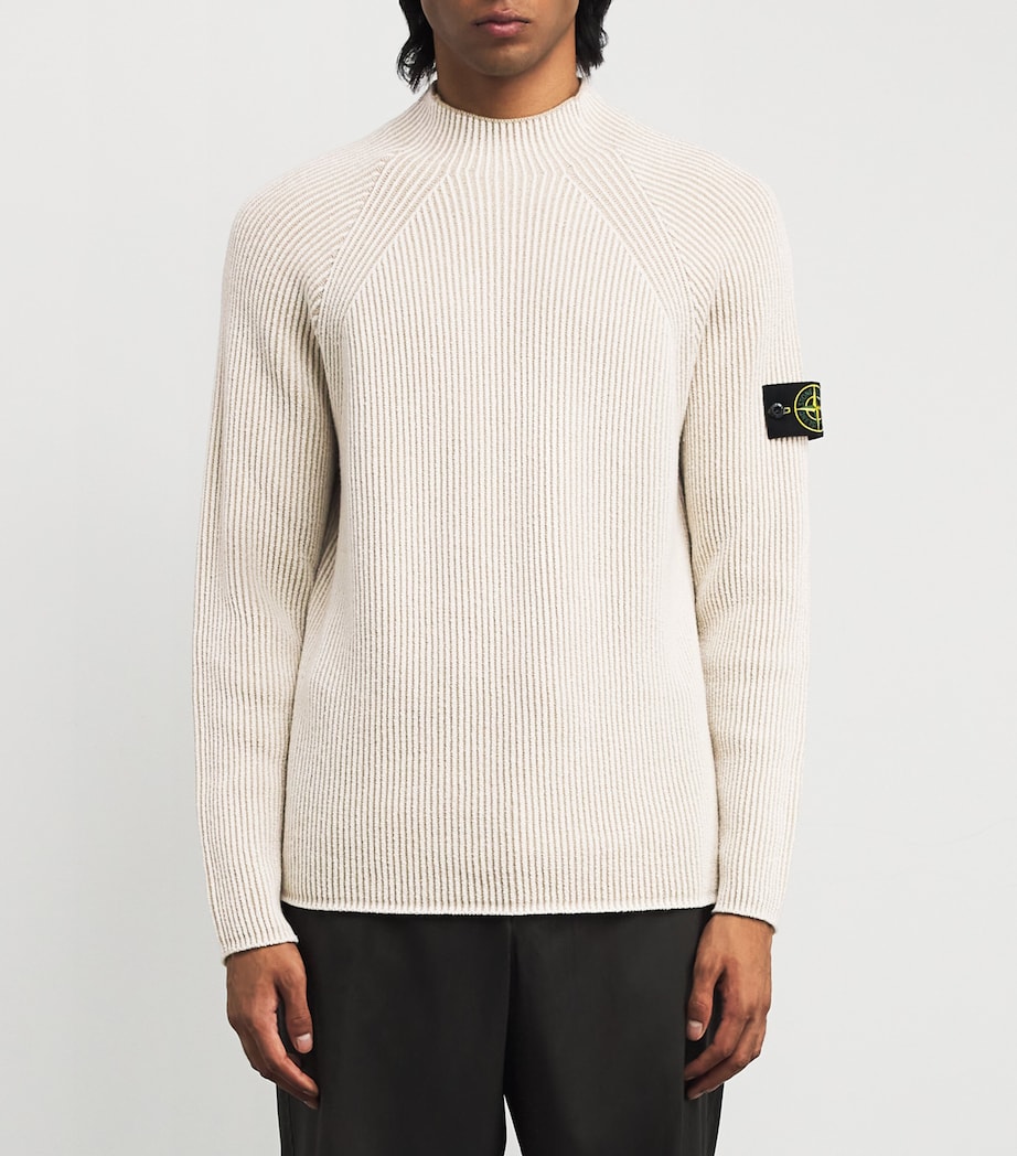 Wool-Blend Ribbed Sweater V0093 Image 3