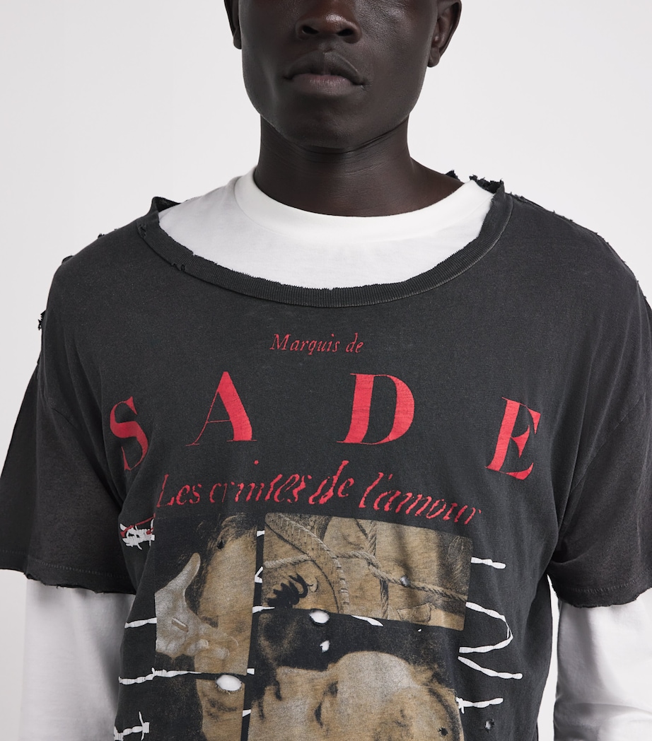 Distressed Les Crimes De L’Amour T-Shirt THRASHED BLACK Image 6