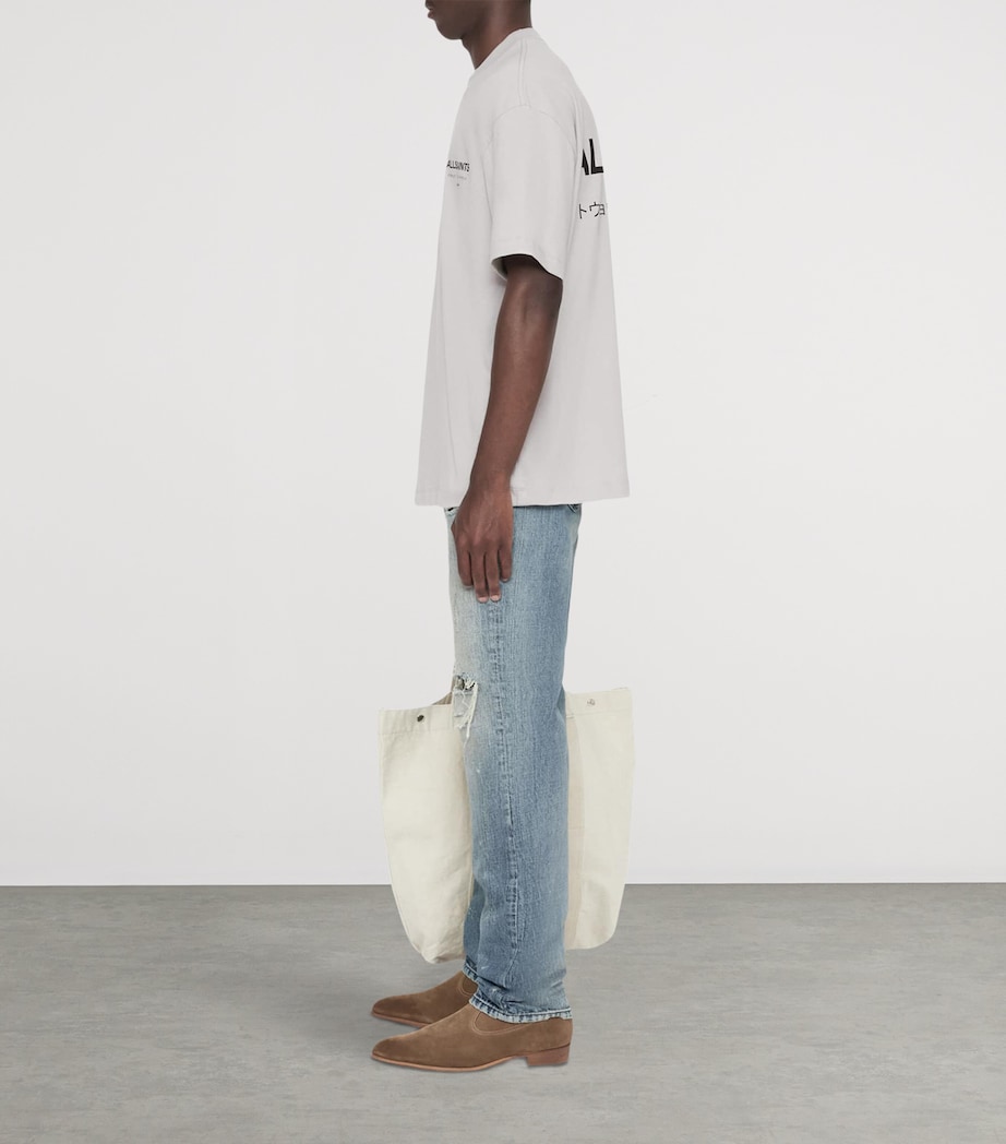 AllSaints Mens Organic Cotton Underground T-Shirt Sky Blue Image 8