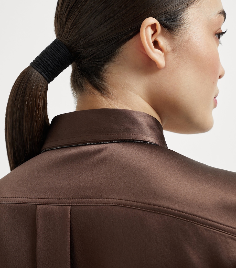 Stretch-Silk Satin Shirt C4280 Image 6