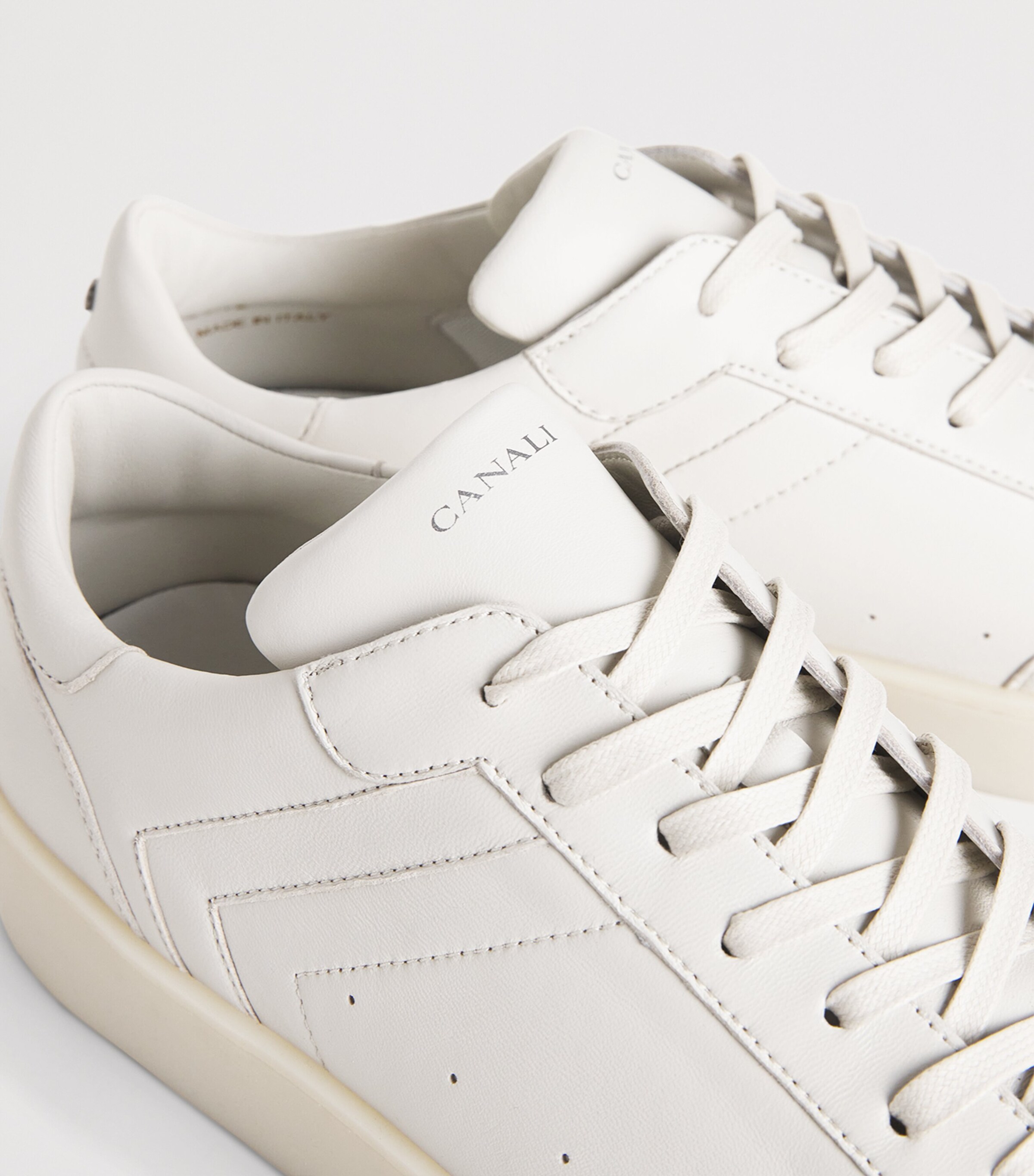Canali Leather Derby Sneakers White Image 7
