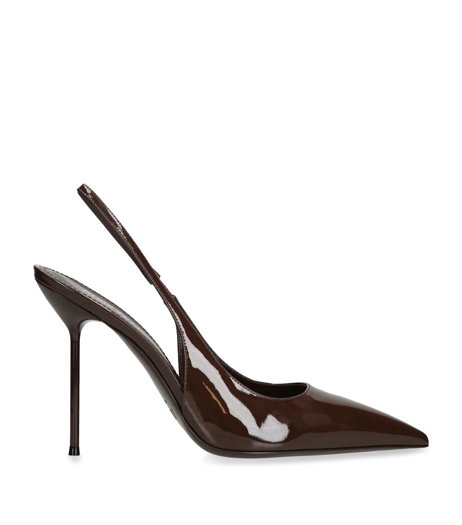 Patent Leather Lidia Slingback Pumps 105 BROWN Image 1