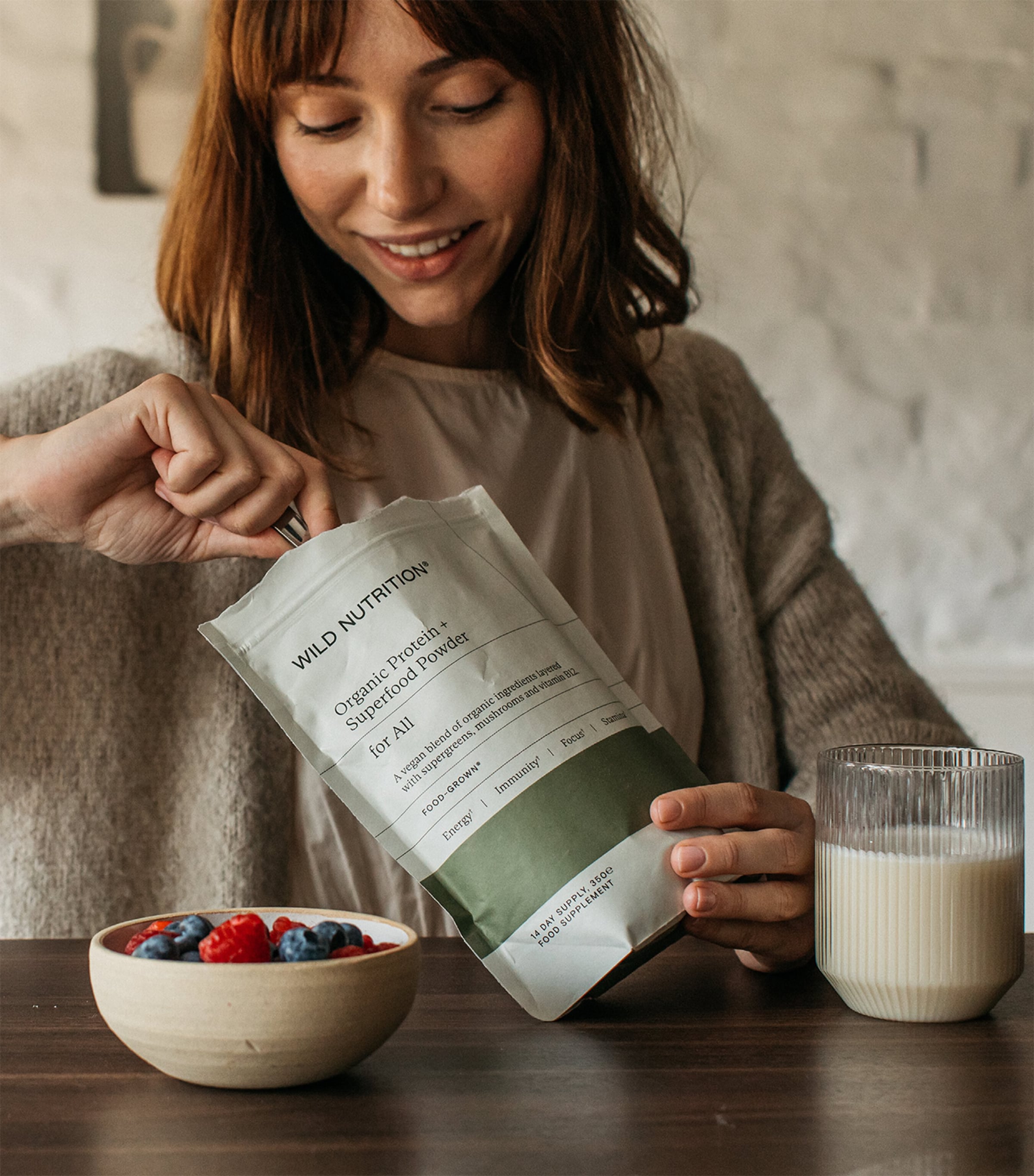 Food-Grown Organic Protein + Superfood Powder (370g) NO COLOUR Image 2