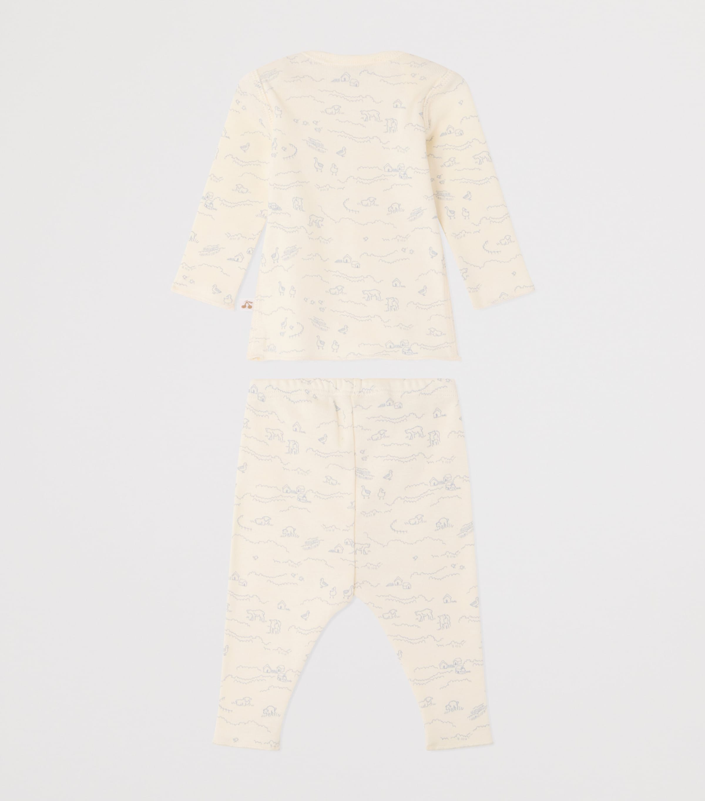 Bonpoint Organic Cotton Timi Pyjama Set (1-18 Months) Naturel Image 2