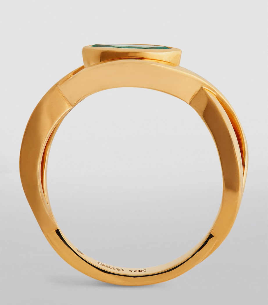 Yellow Gold and Emerald Marquise Ring YELLOW GOLD Image 2