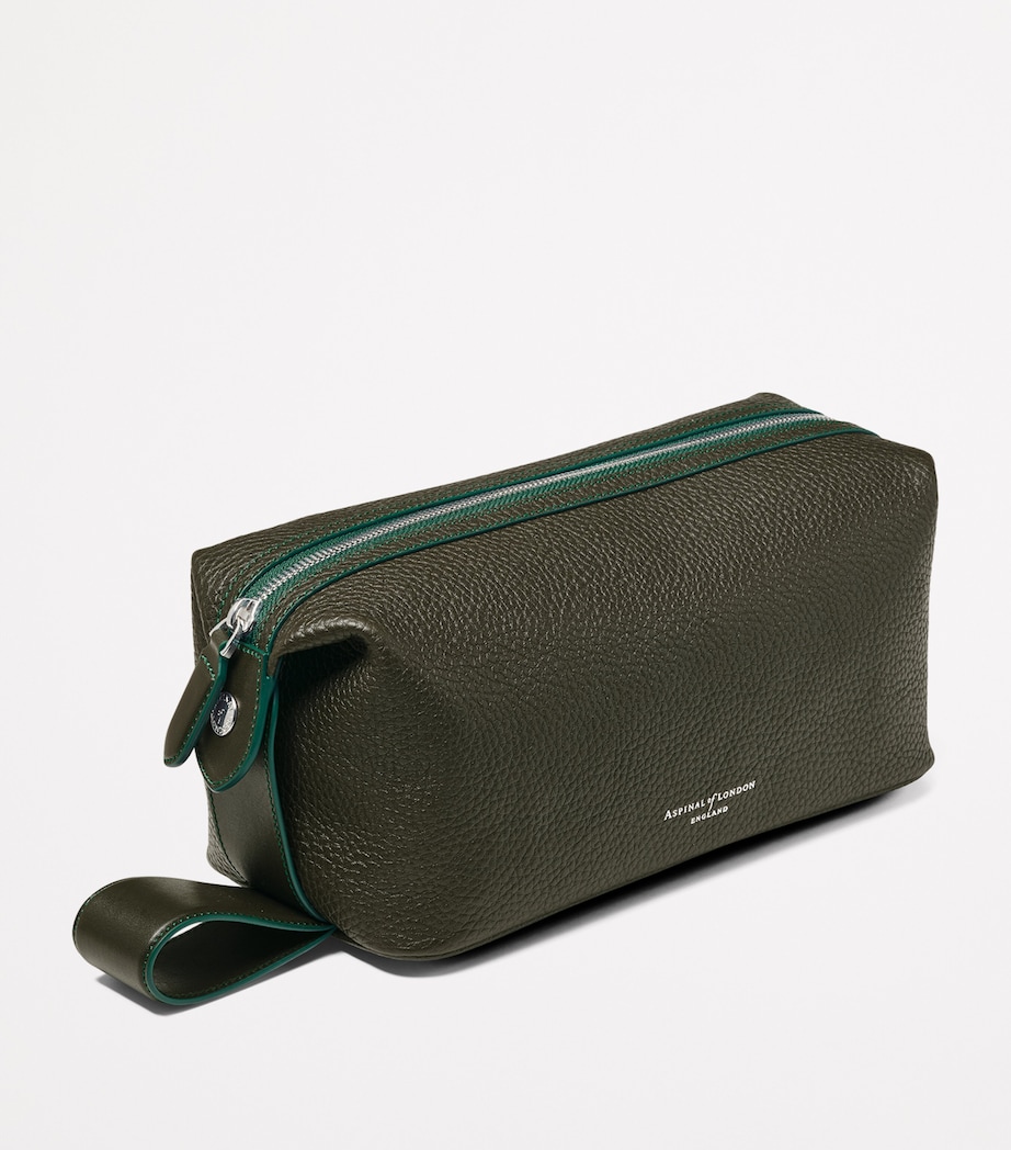 Leather Reporter Wash Bag FORESTGREEN Image 2