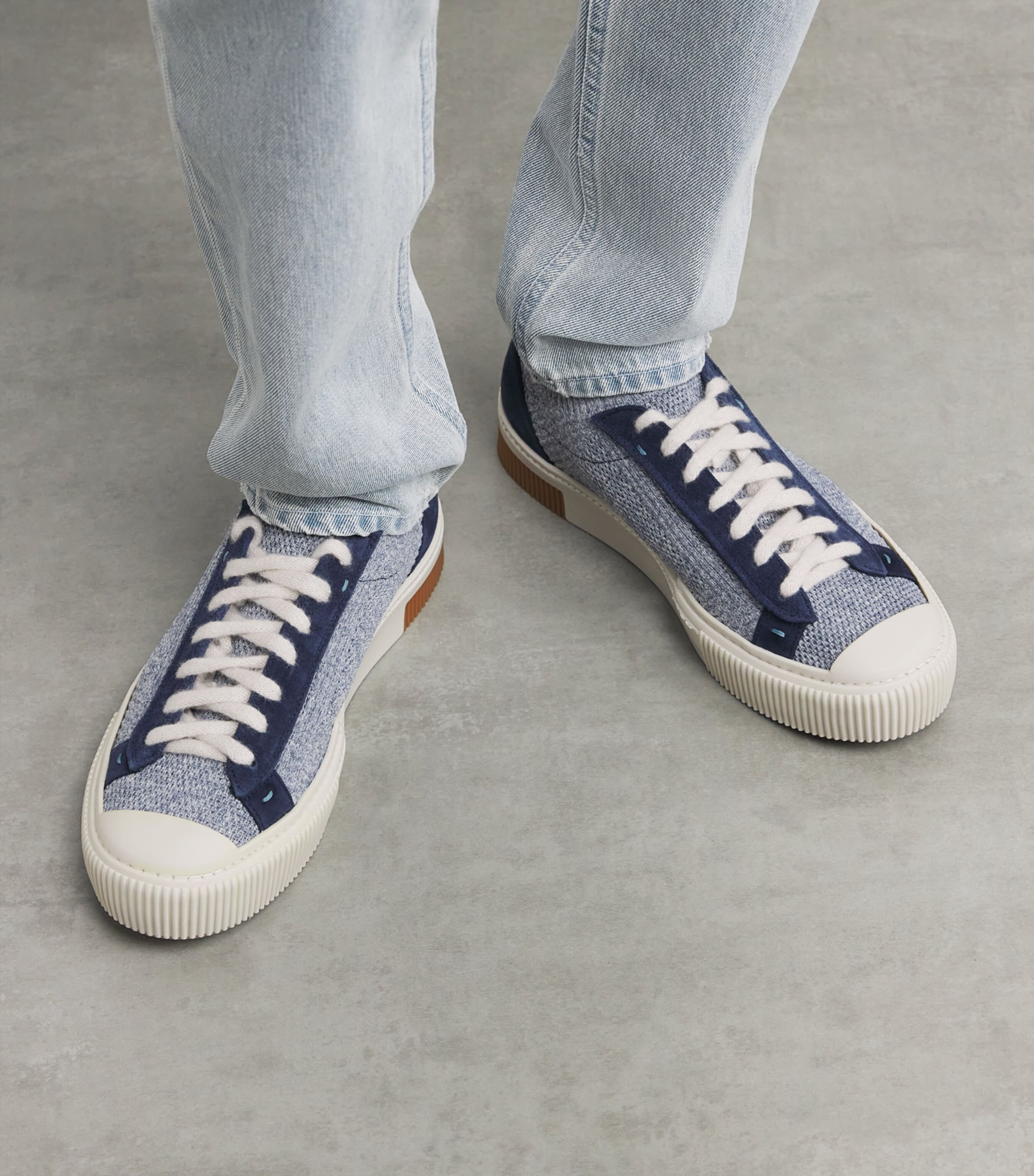 Knitted Tennis Sneakers BLU Image 2