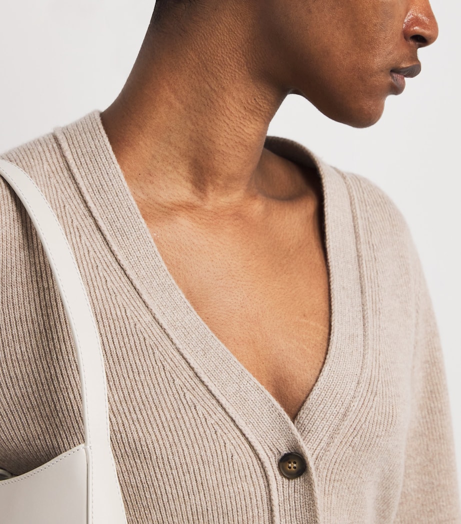 Wool-Cashmere Contour Cardigan HAZELNUT Image 6
