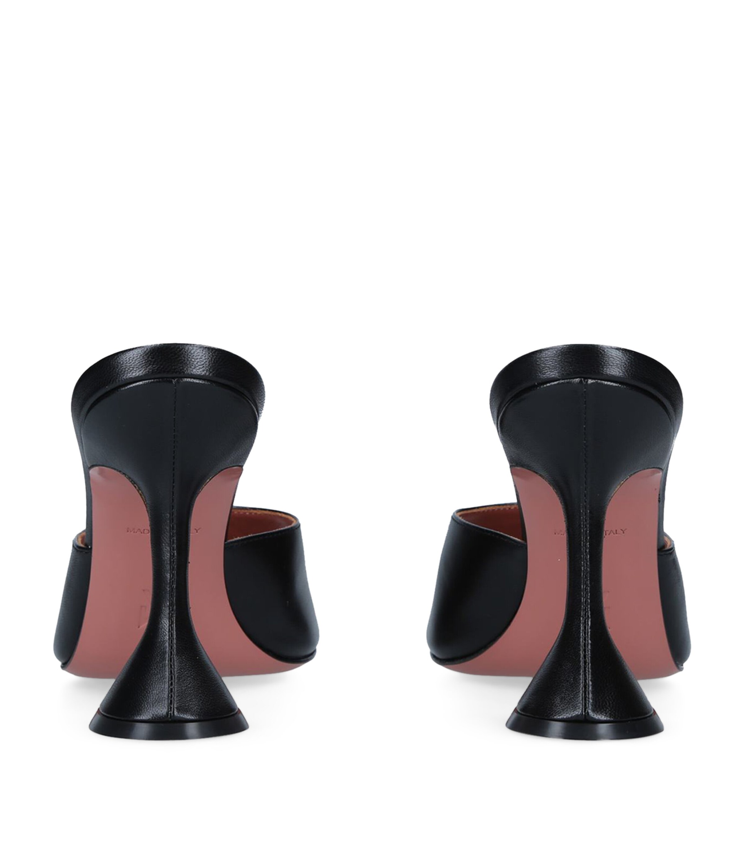 Amina Muaddi Leather Lupita Mules 95 Black Image 4