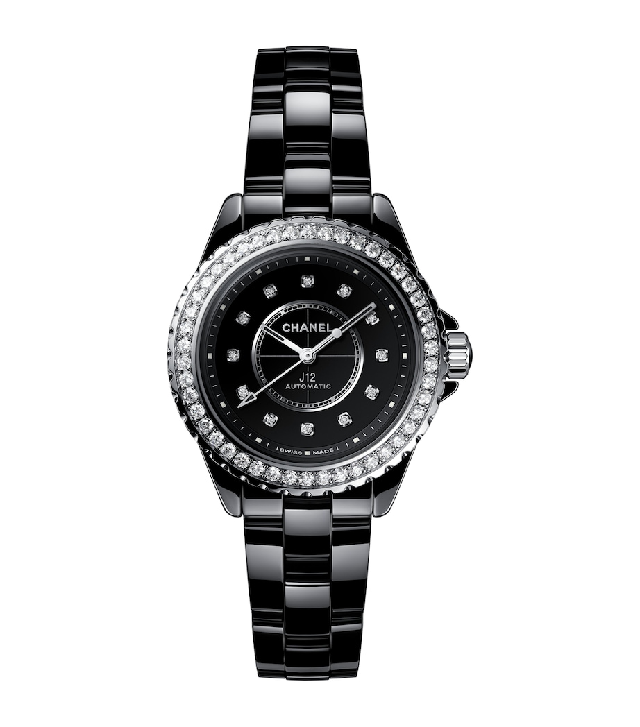 Ceramic, Steel and Diamond J12 Calibre 12.2 Watch 33mm BLACK Image 1
