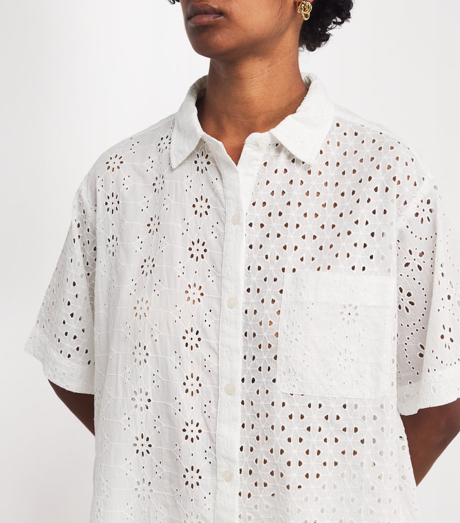 Broderie Anglaise Shirt and Shorts Set WHITE Image 4