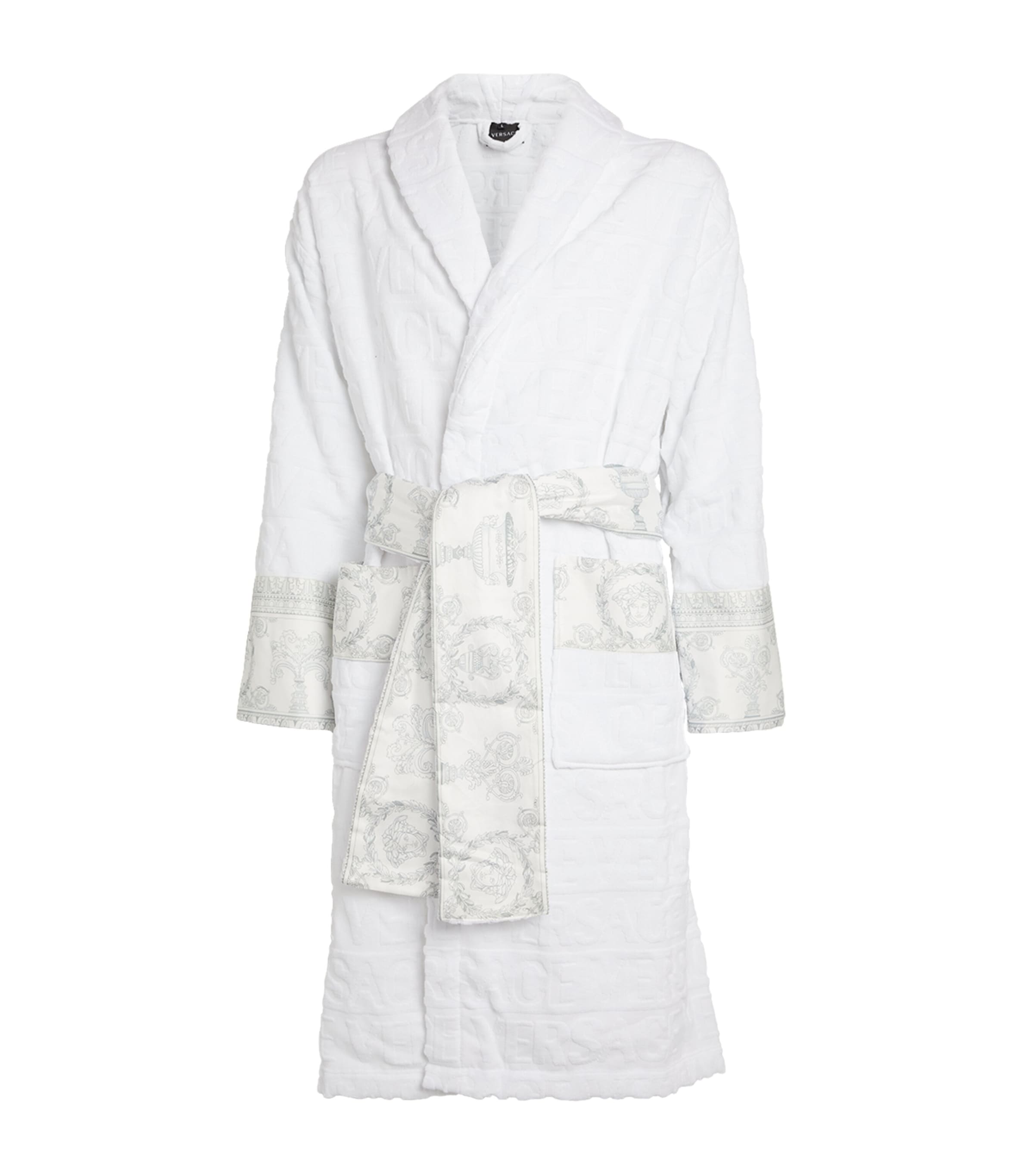 Versace Baroque Bath Robe In White