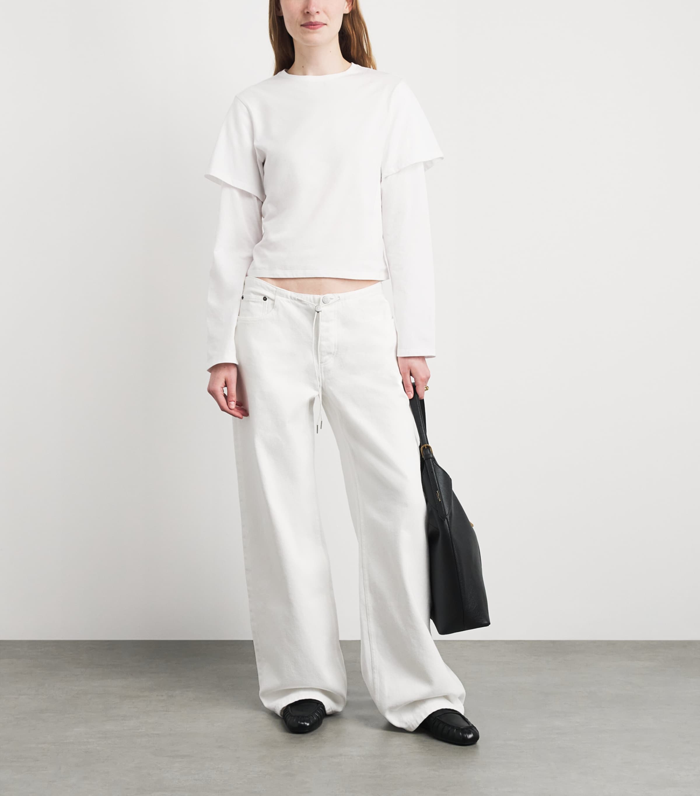 STILL HERE Womens Cool Wide-Leg Jeans Milk Image 2