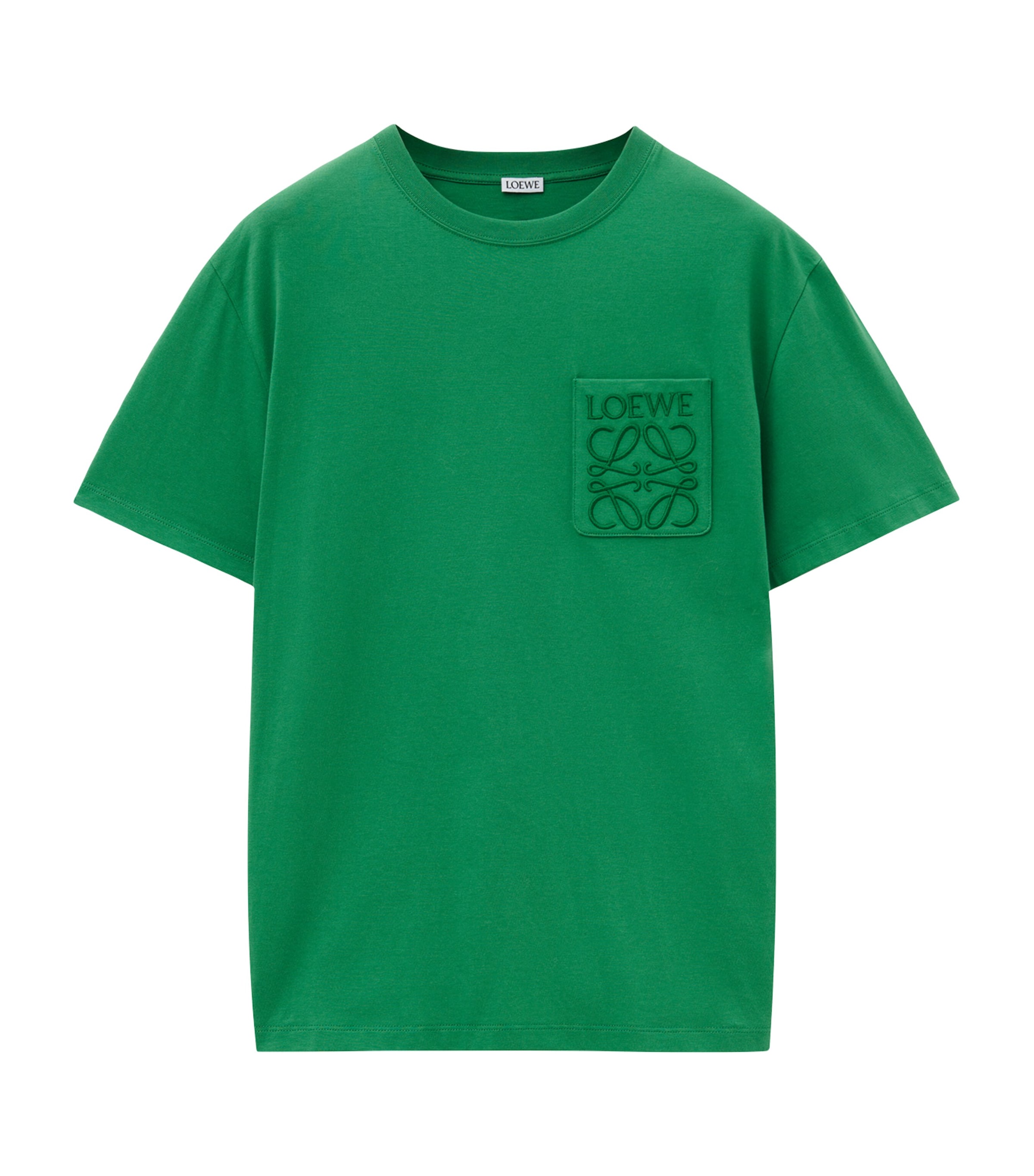 Loewe Logo-embroidered Cotton-jersey T-shirt In Green