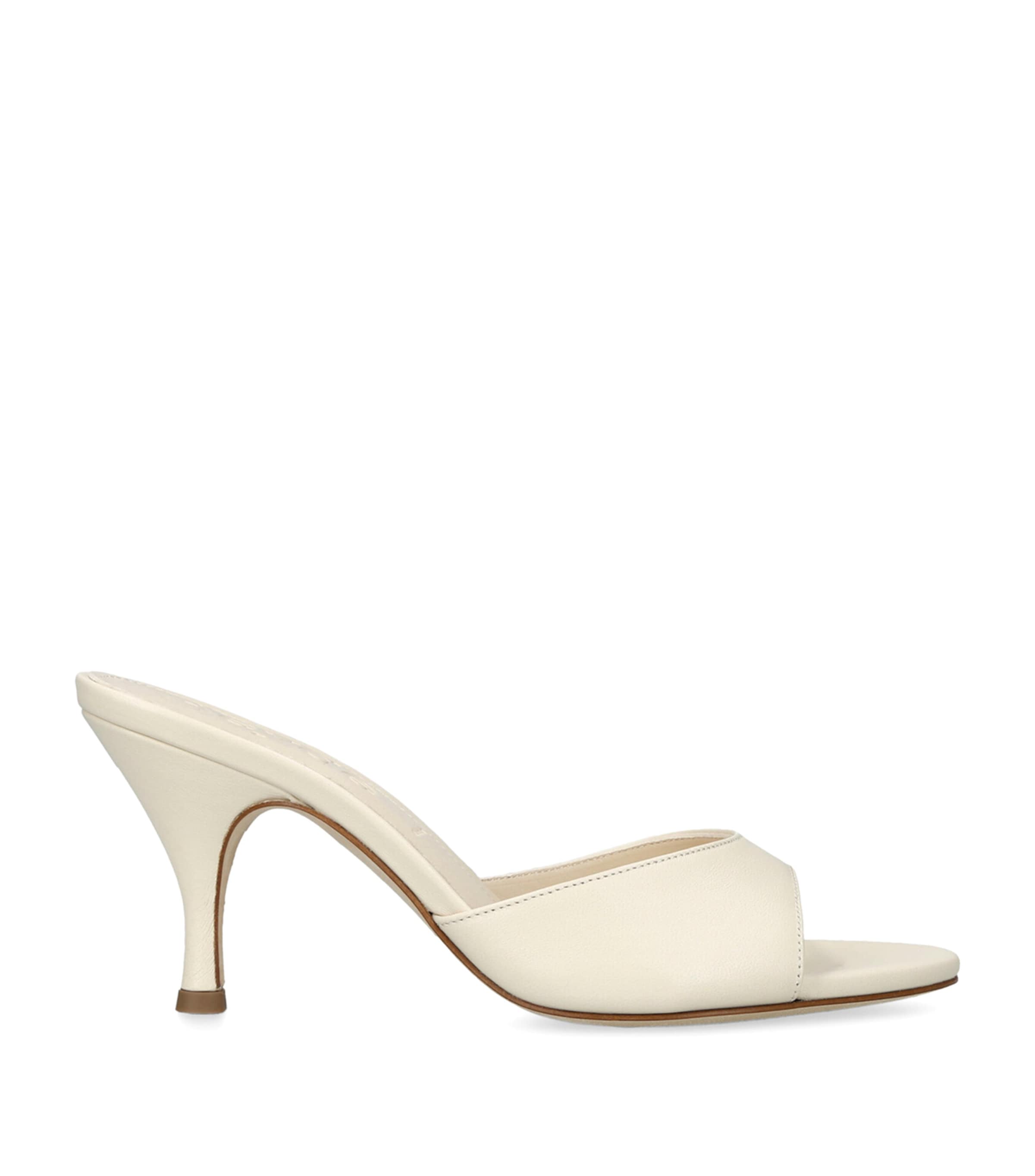 Leather Samia Heeled Mules 75 CREAM Image 1