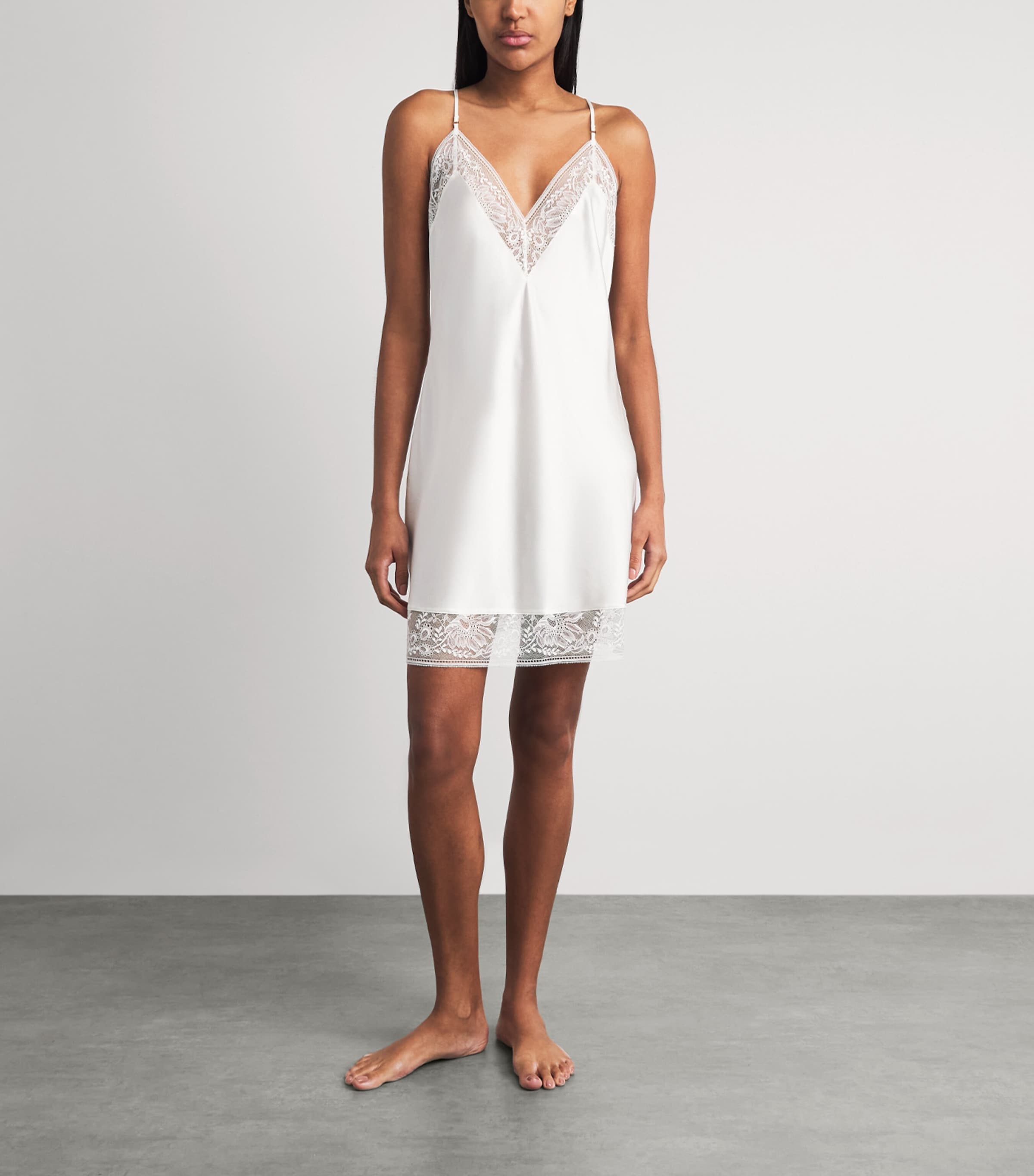 Aubade Womens Silk-Blend Midnight Whisper Nightdress Opale Image 4