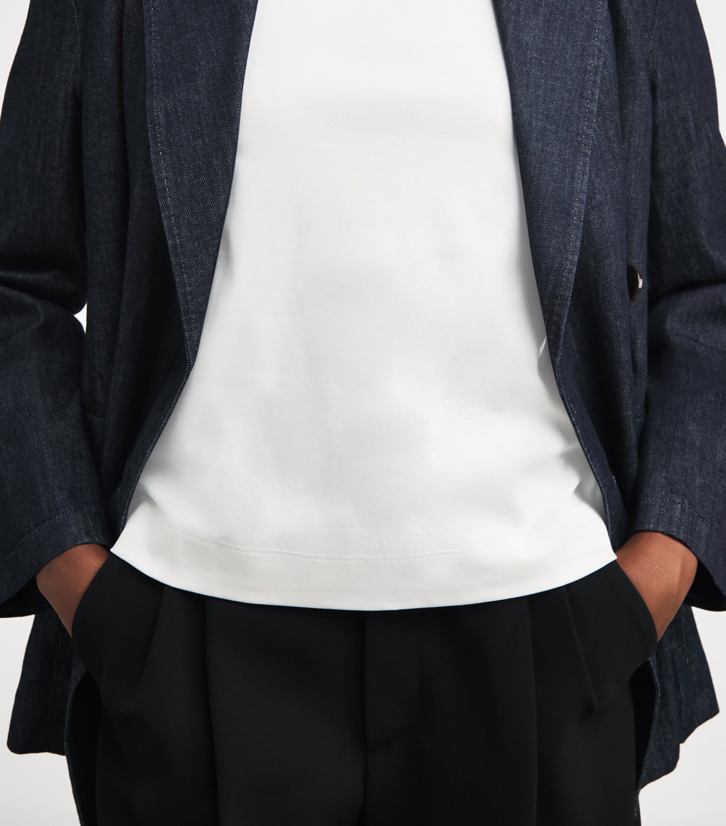 Stretch-Cotton Embroidered T-Shirt WHITE Image 6