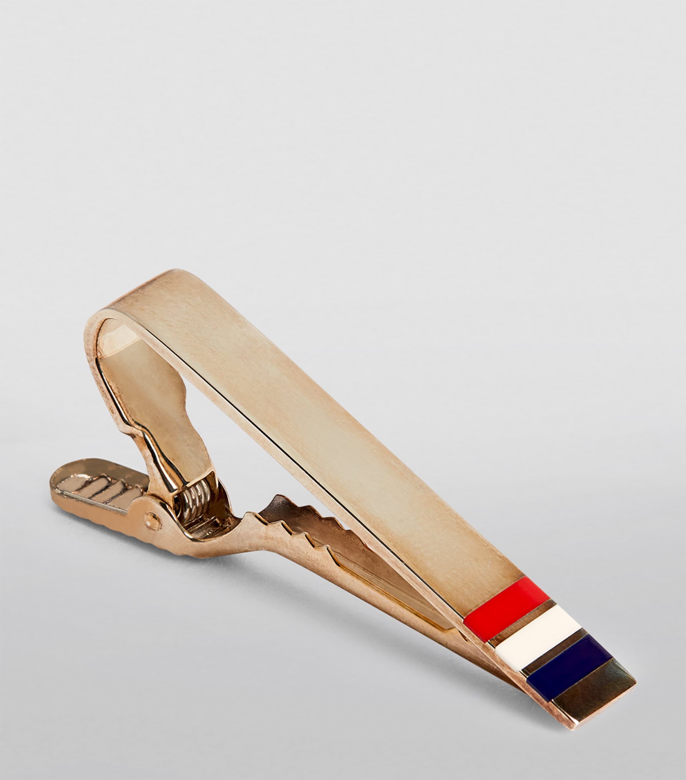 THOM BROWNE STERLING SILVER LONG TRICOLOUR TIE CLIP