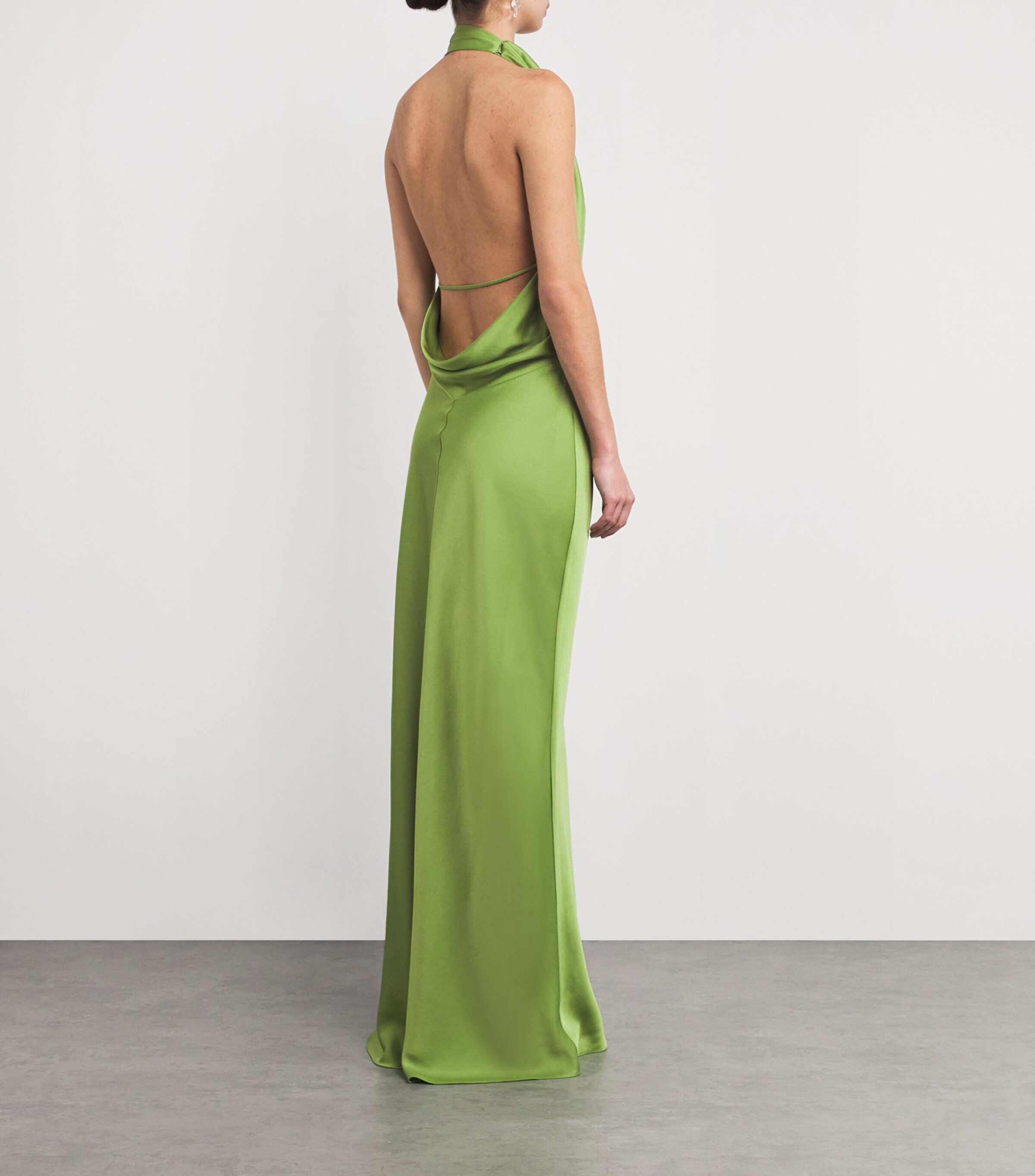 Simkhai Womens Satin Reannon Gown Deep Peridot Image 3