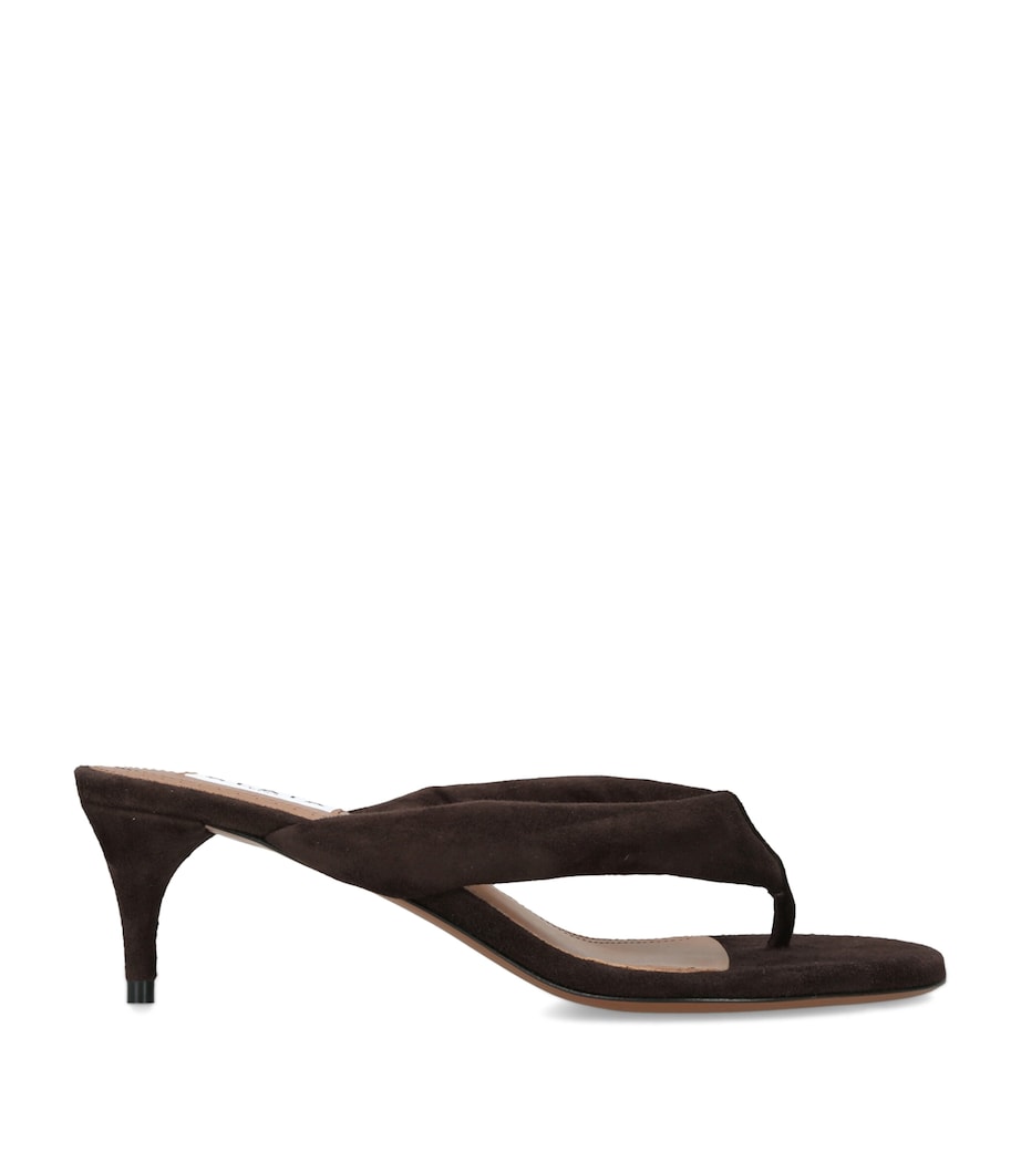 Alaïa Satin Thong Sandals 55 Dark Brown Image 1