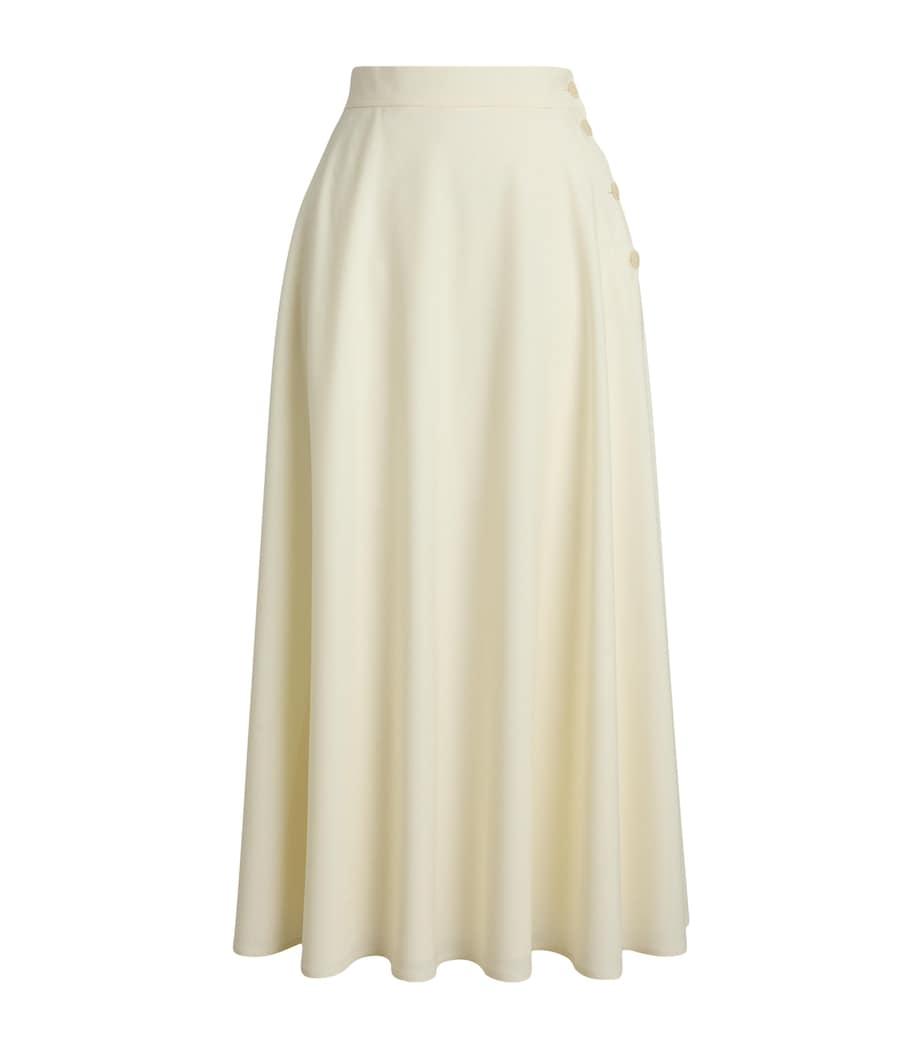 Ralph Lauren Collection Womens Wool-Blend Kenzie Skirt Lux Cream Image 1