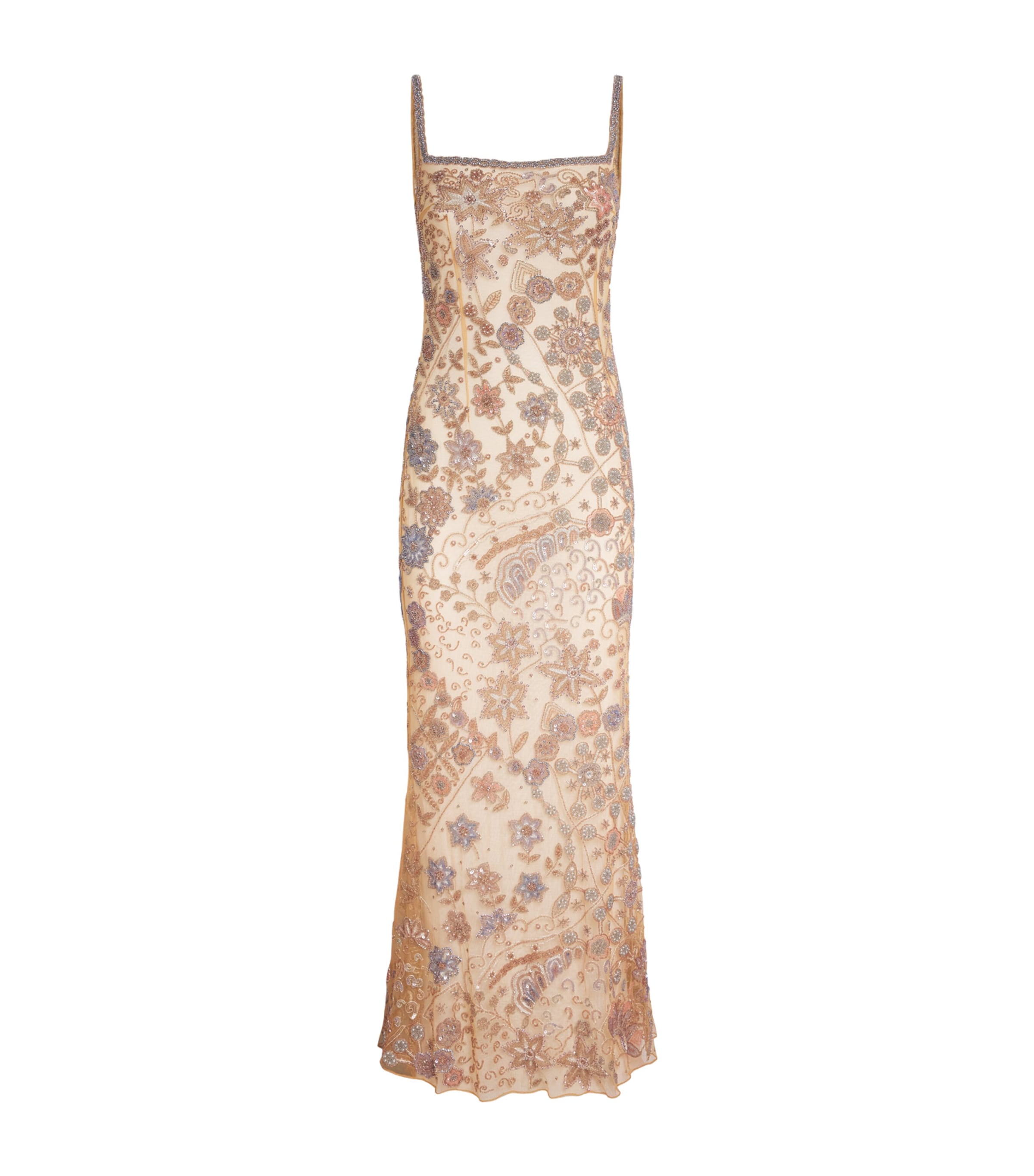 Clio Peppiatt Womens Beaded Solea Maxi Dress Pastel Multi Image 1