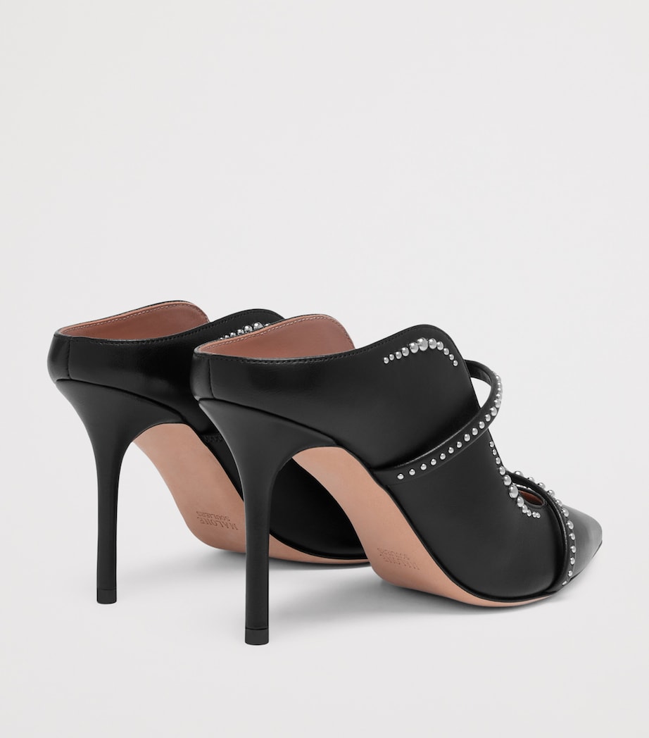 Leather Studded Maureen Heeled Mules 85 BLACK Image 4