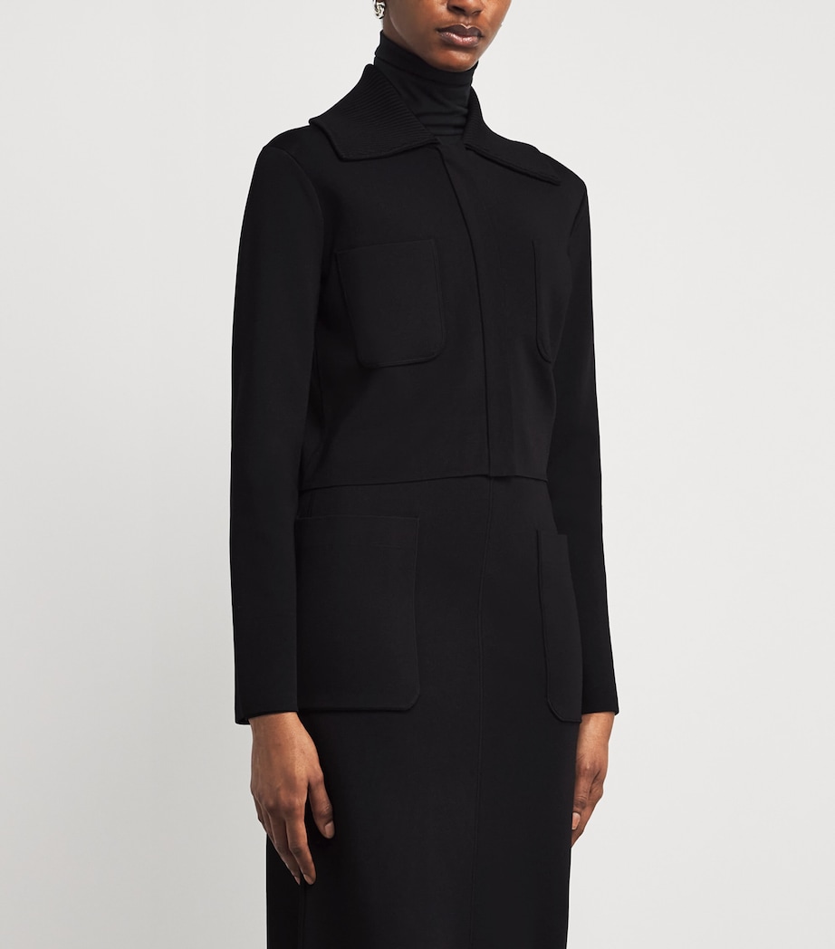 Milano-Knit Collared Jacket BLACK Image 3