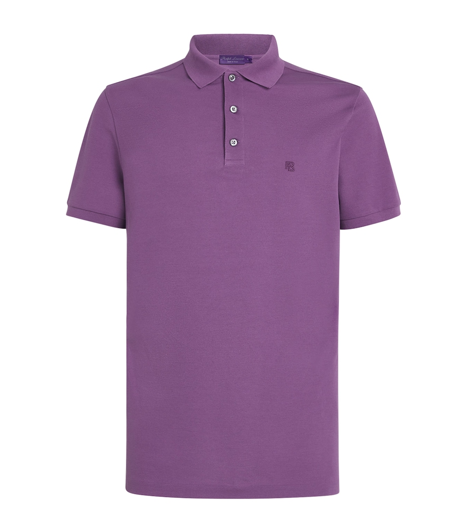 Cotton Embroidered Polo Shirt FIG PURPLE Image 1