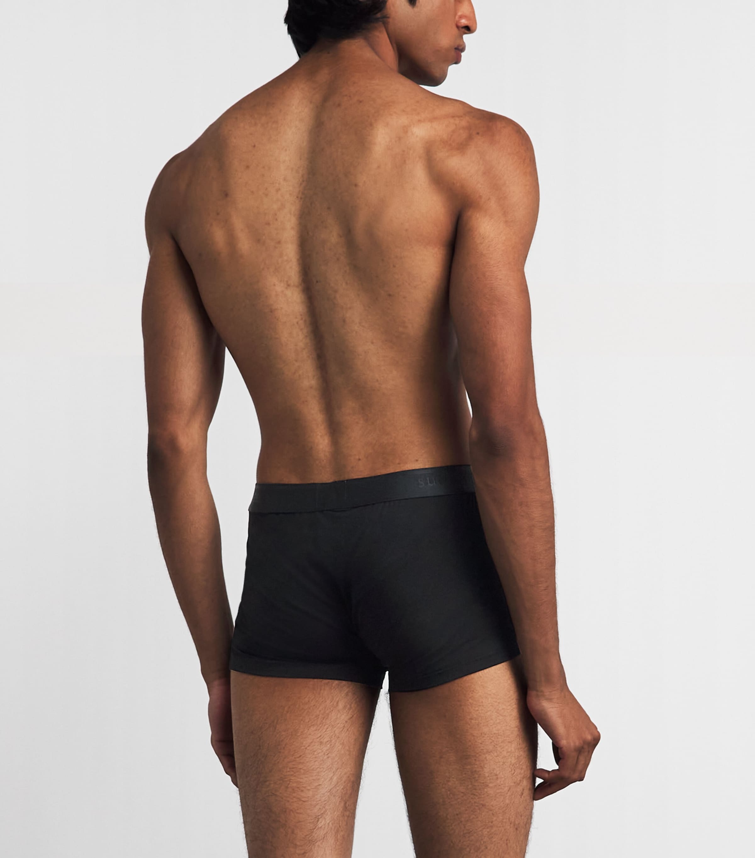 Sunspel Mens Stretch-Tencel Trunks Bkaa Black Image 3