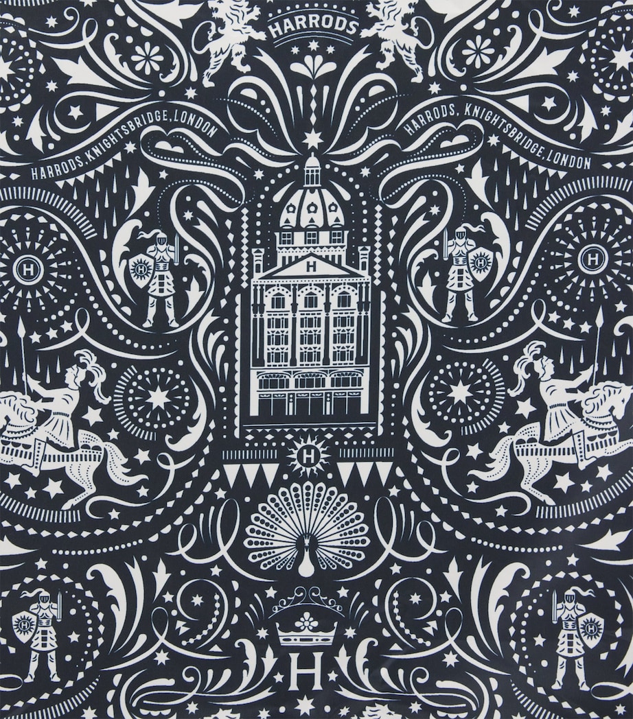 Harrods Knights of Brompton Pocket Shopper Bag Multi Print Image 4