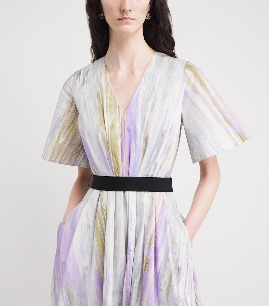 Roksanda Womens Cotton Sana Midi Dress Brush Chalk/wisteria Image 5
