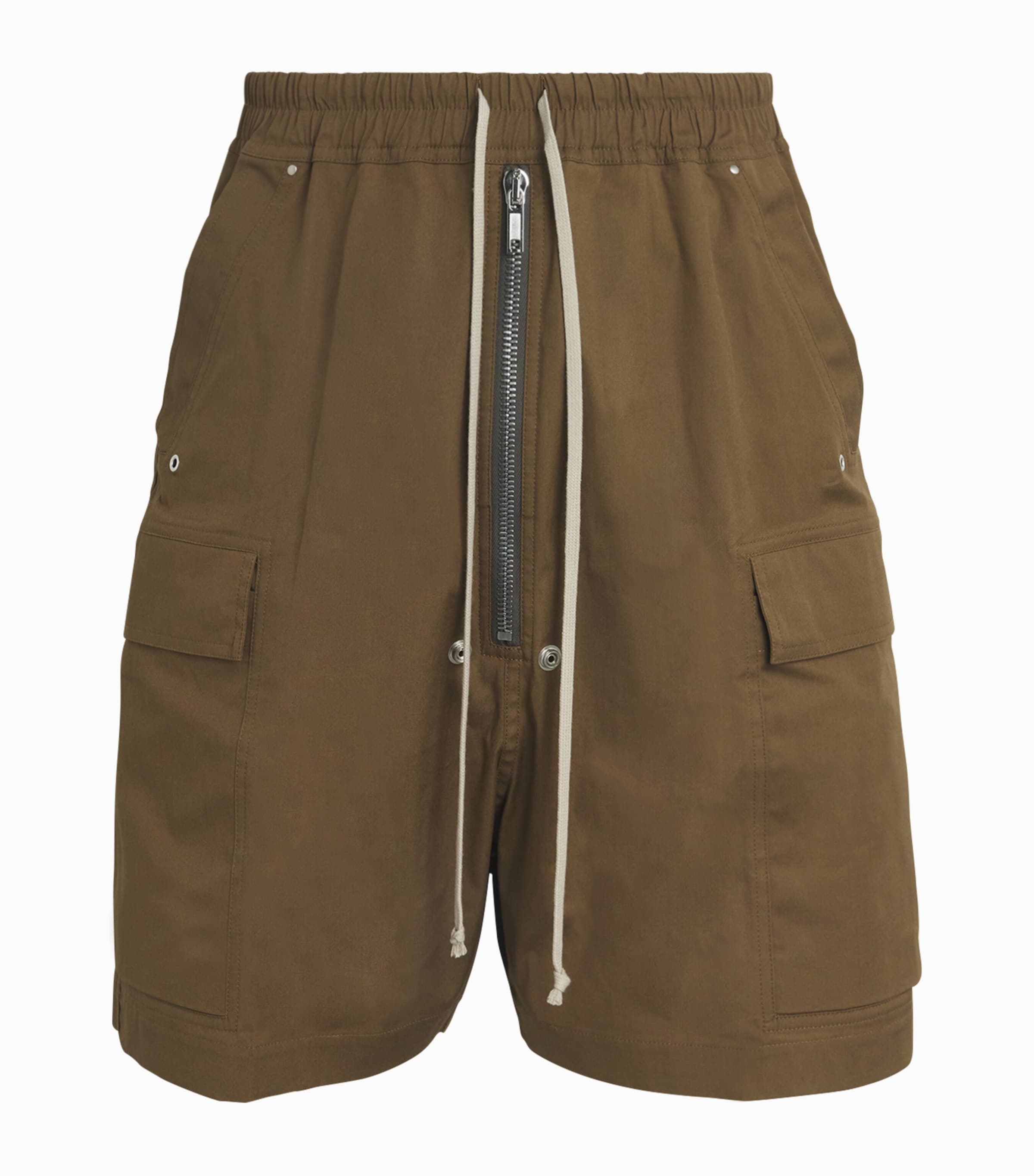 Rick Owens Stretch-cotton Cargobela Shorts In Brown