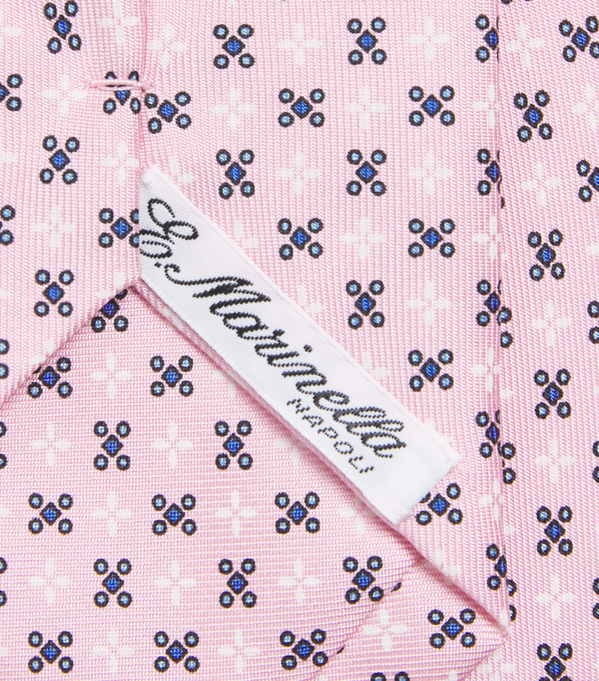 E. Marinella Silk Geometric Tie Pink Image 3