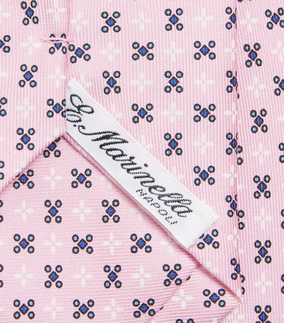 E. Marinella Silk Geometric Tie Pink Image 3