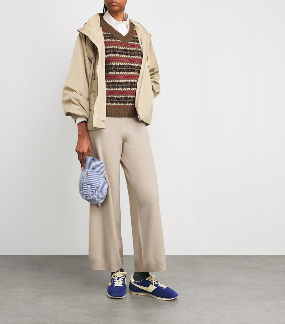 Wool-Cashmere Wide-Leg Trousers BEIGE Image 2