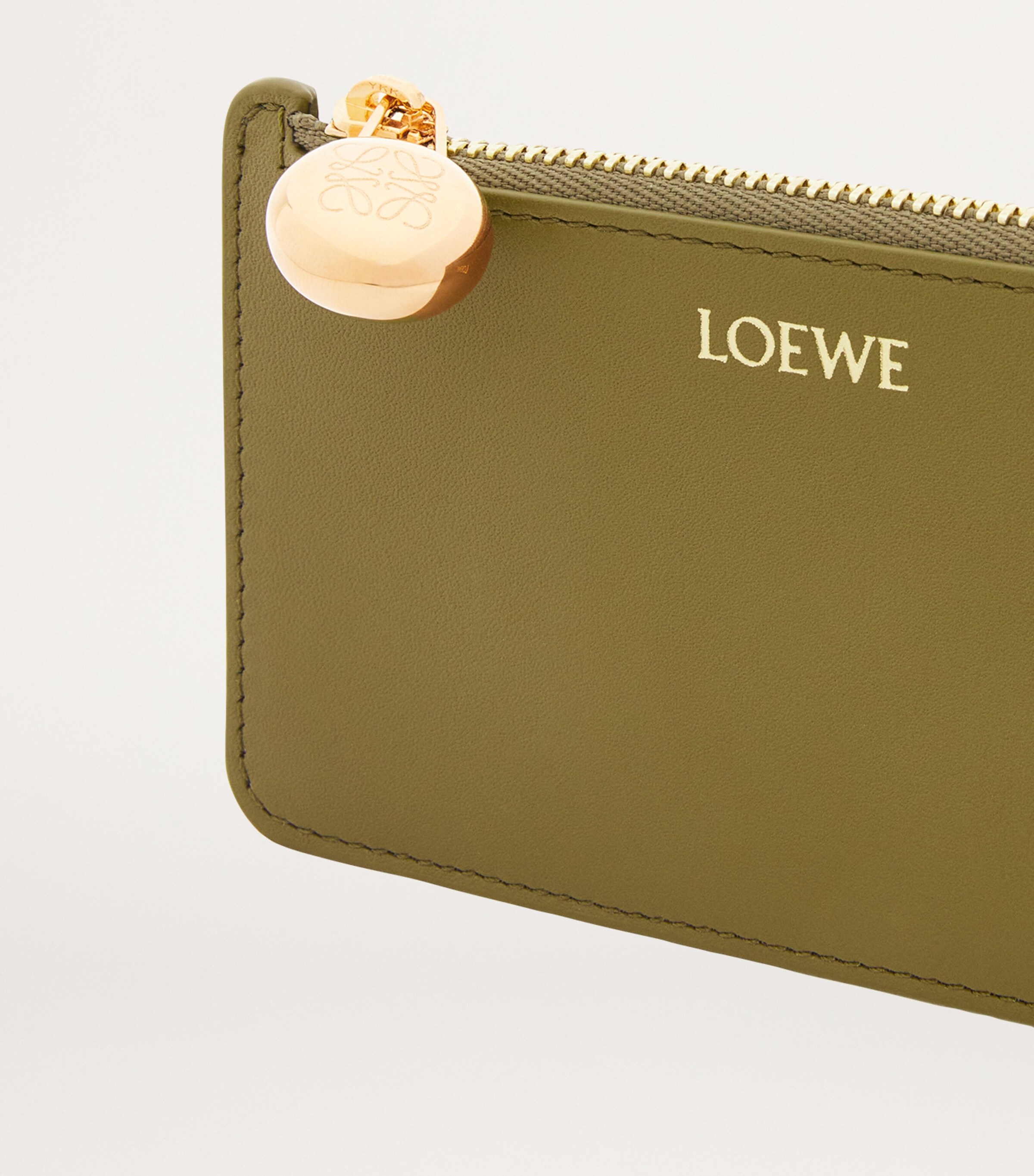 LOEWE Leather Pebble Coin Card Holder Olive Image 4