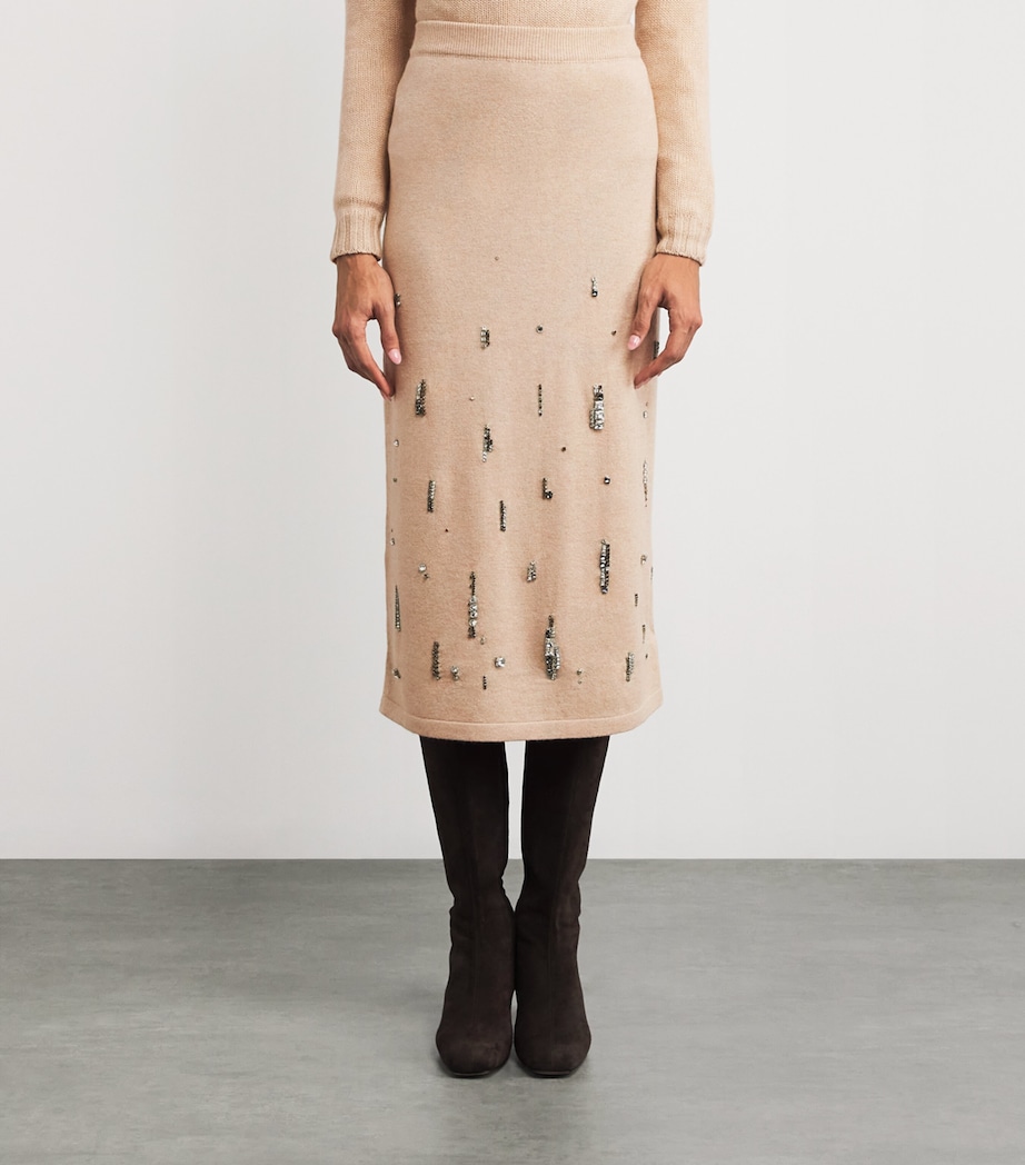 Wool-Silk-Cashmere Embellished Skirt 0158 CORDA Image 3