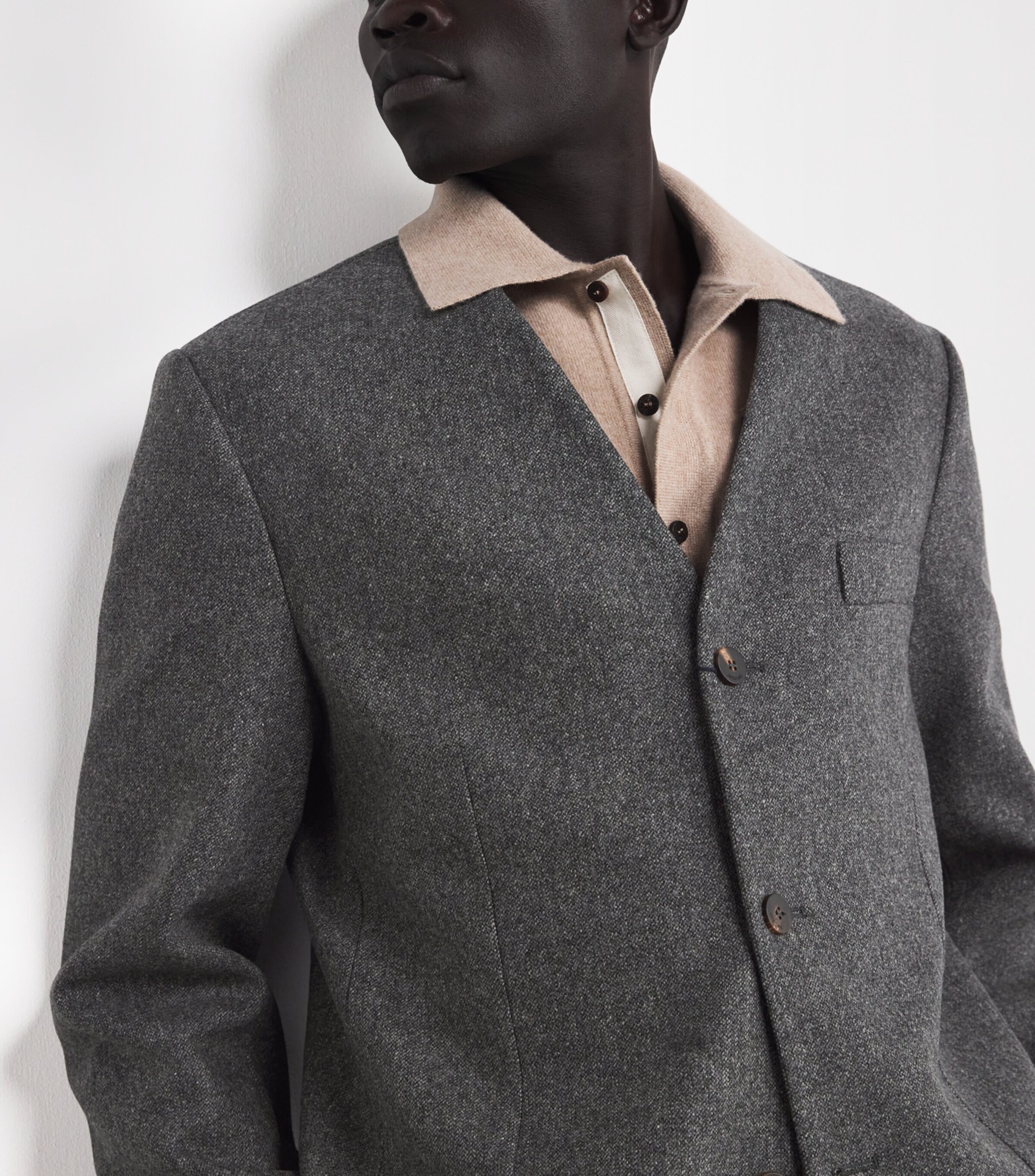 Virgin Wool-Blend Sera Jacket 970-DARK GREY Image 6