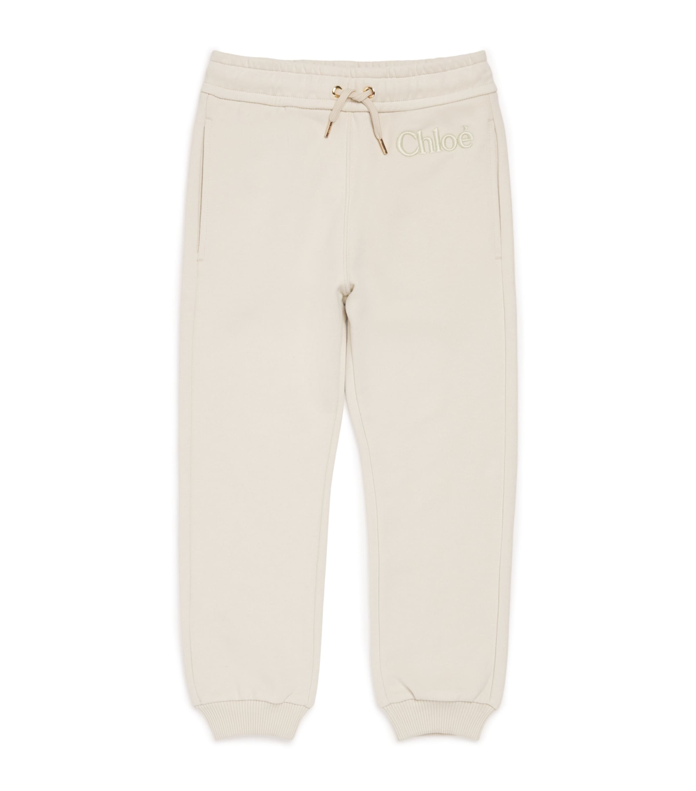 Chloé Kids Cotton Logo Sweatpants (4-14 Years) Lime Image 1